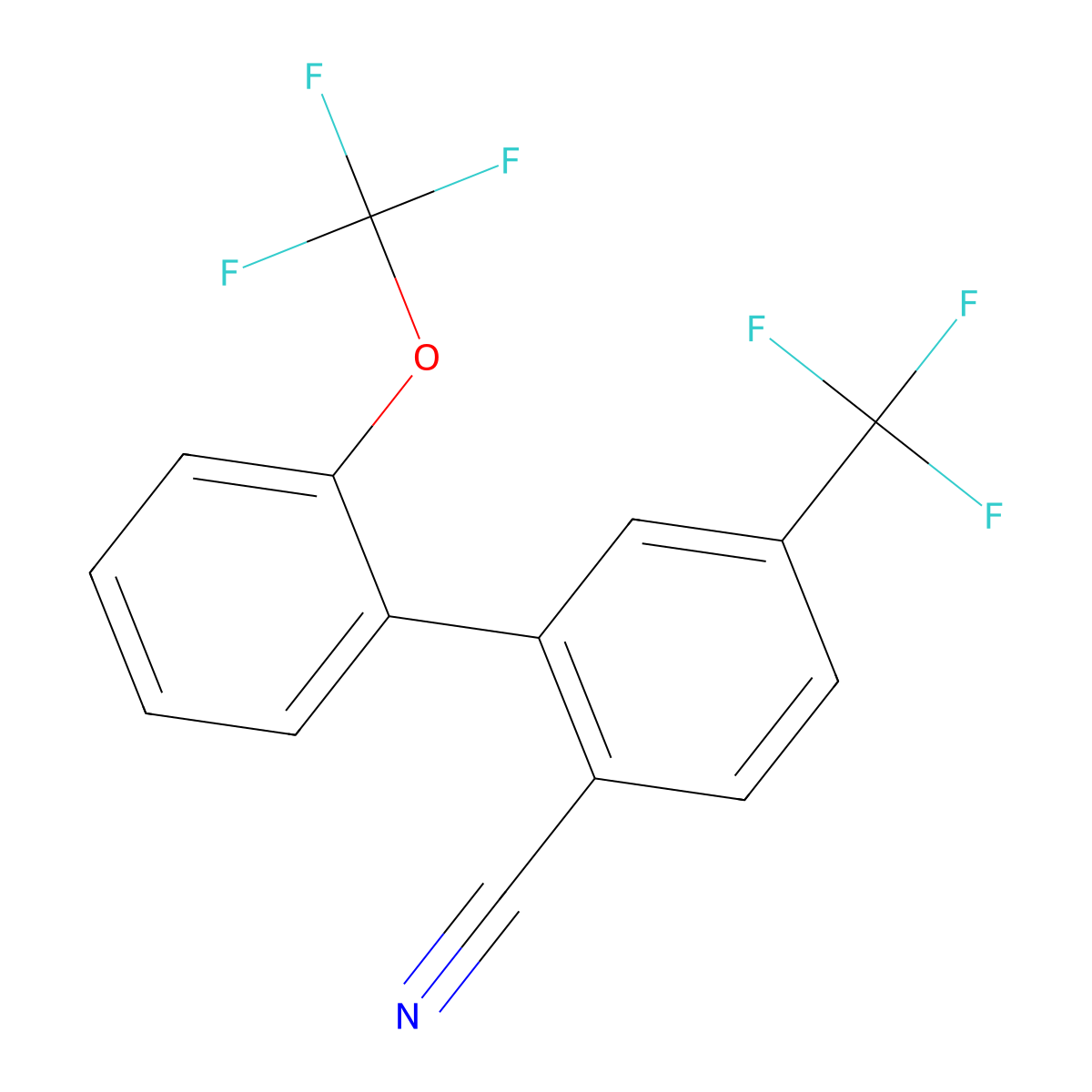 2'-(Trifluoromethoxy)-5-(trifluoromethyl)-[1,1'-biphenyl]-2-carbonitrile molecular structure, CAS 1261726-62-8