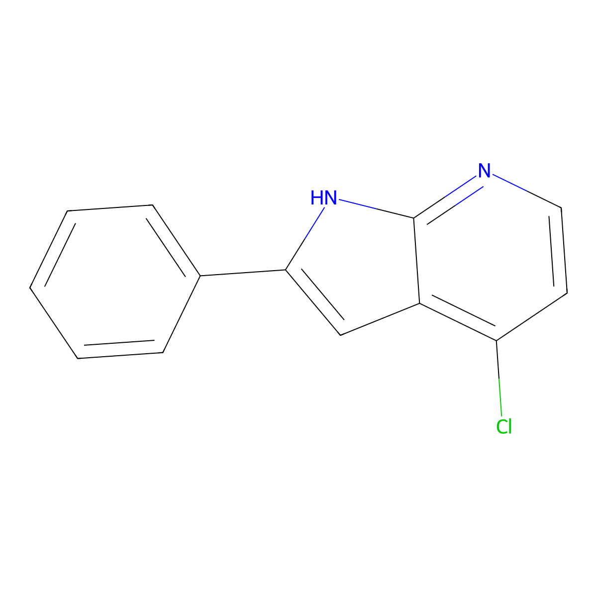 4-Chloro-2-phenyl-1H-pyrrolo[2,3-b]pyridine molecular structure, CAS 1261726-72-0