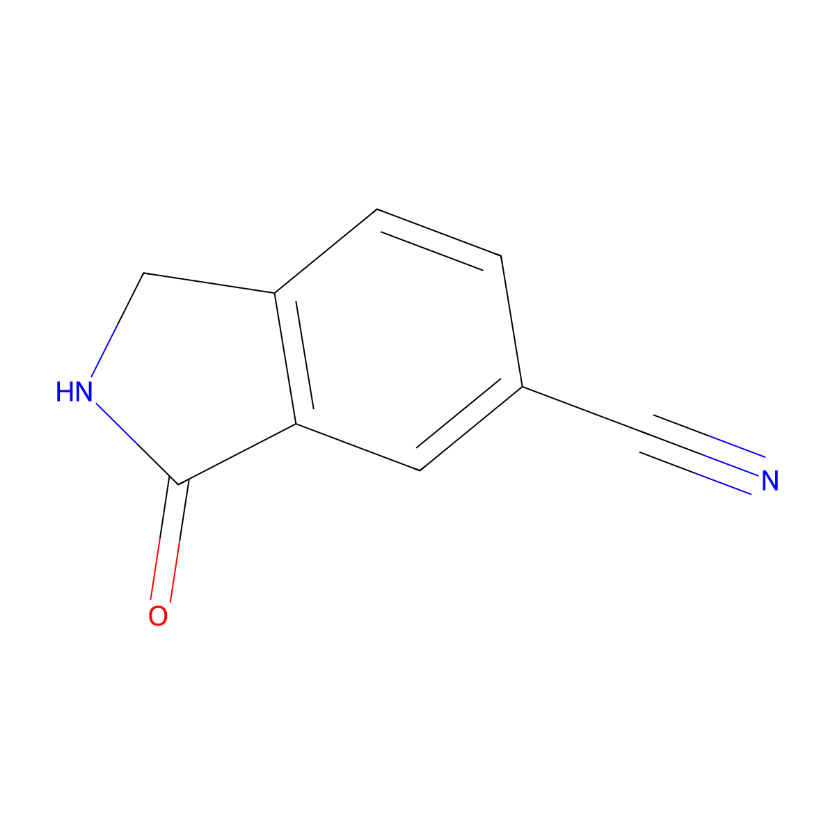 3-Oxoisoindoline-5-carbonitrile molecular structure, CAS 1261726-80-0