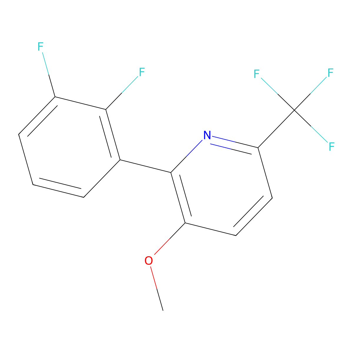 2-(2,3-Difluorophenyl)-3-methoxy-6-(trifluoromethyl)pyridine molecular structure, CAS 1261727-93-8