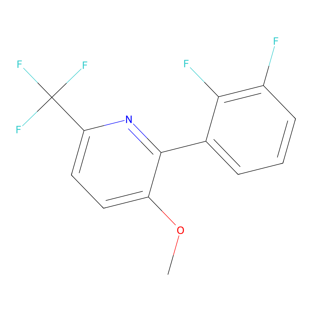 2-(2,3-Difluorophenyl)-3-methoxy-6-(trifluoromethyl)pyridine molecular structure, CAS 1261727-93-8