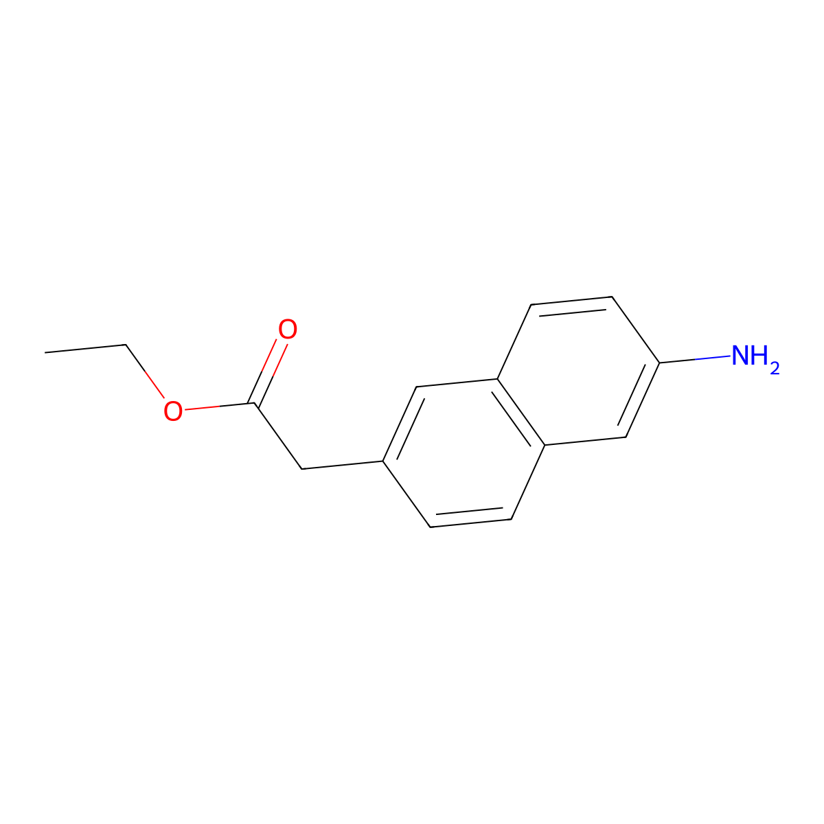 Ethyl 2-(6-aminonaphthalen-2-yl)acetate molecular structure, CAS 1261728-27-1