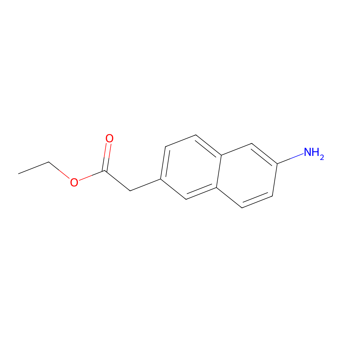 Ethyl 2-(6-aminonaphthalen-2-yl)acetate molecular structure, CAS 1261728-27-1