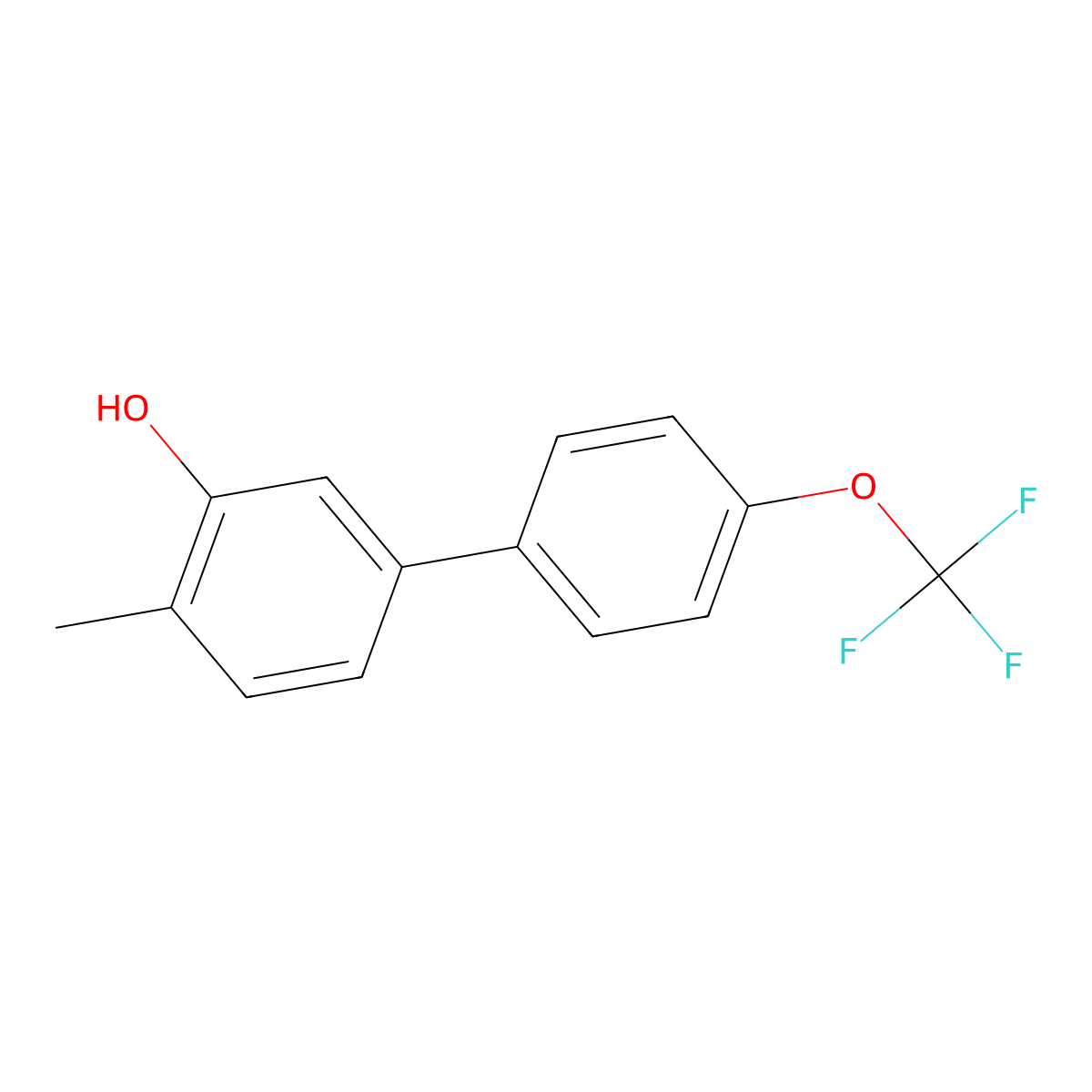 2-Methyl-5-(4-trifluoromethoxyphenyl)phenol molecular structure, CAS 1261728-30-6