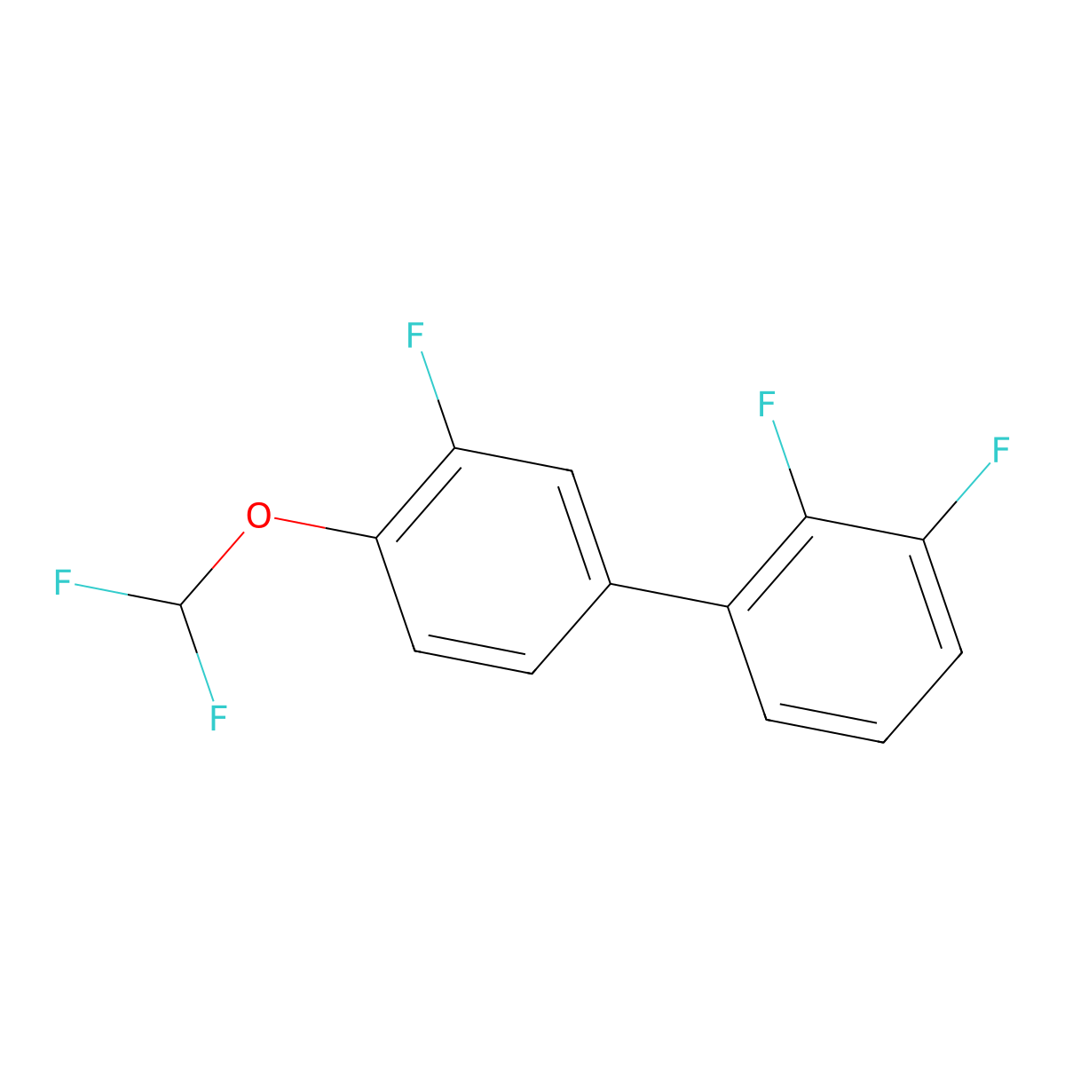 4'-(Difluoromethoxy)-2,3,3'-trifluoro-1,1'-biphenyl molecular structure, CAS 1261728-32-8