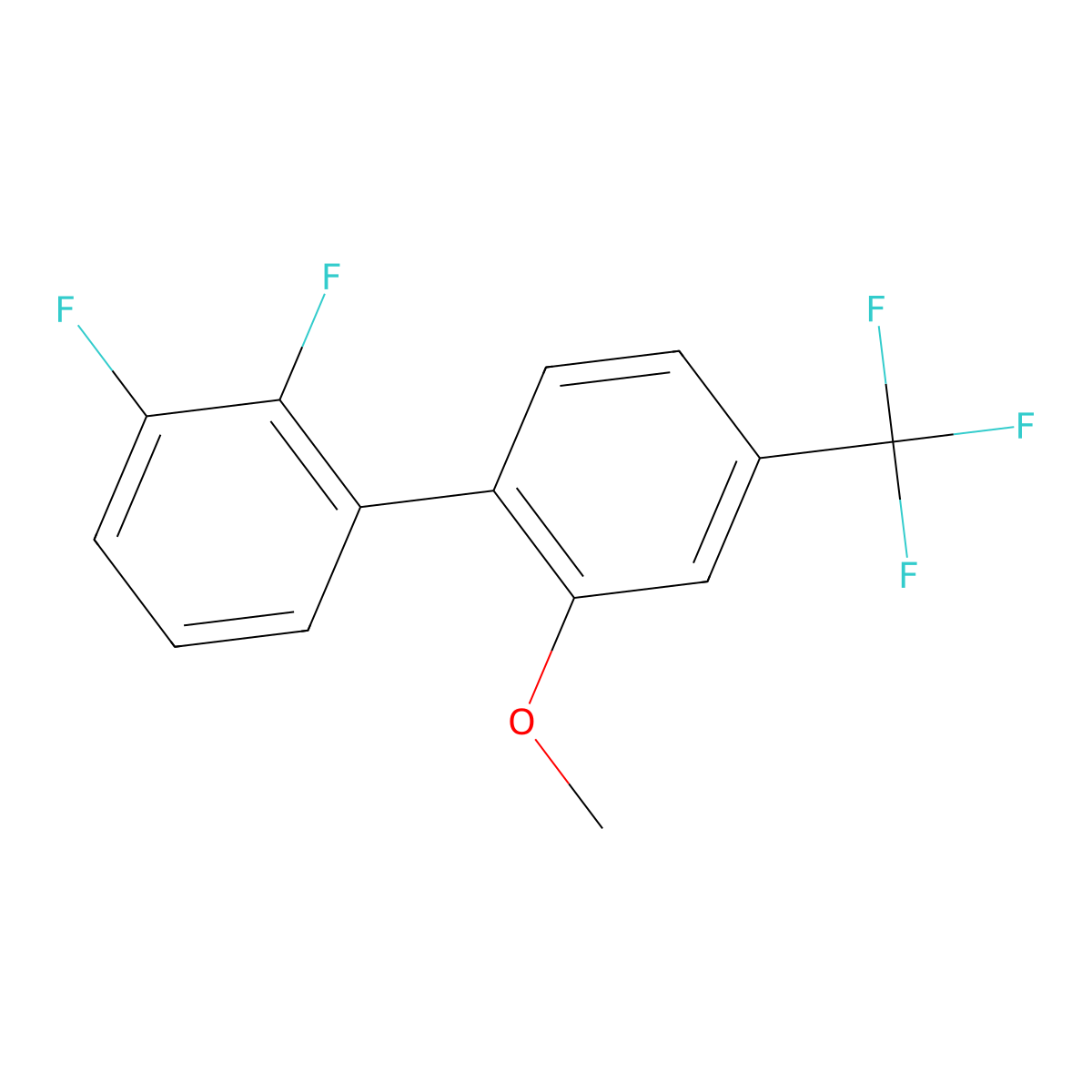 2,3-Difluoro-2'-methoxy-4'-(trifluoromethyl)-1,1'-biphenyl molecular structure, CAS 1261729-25-2