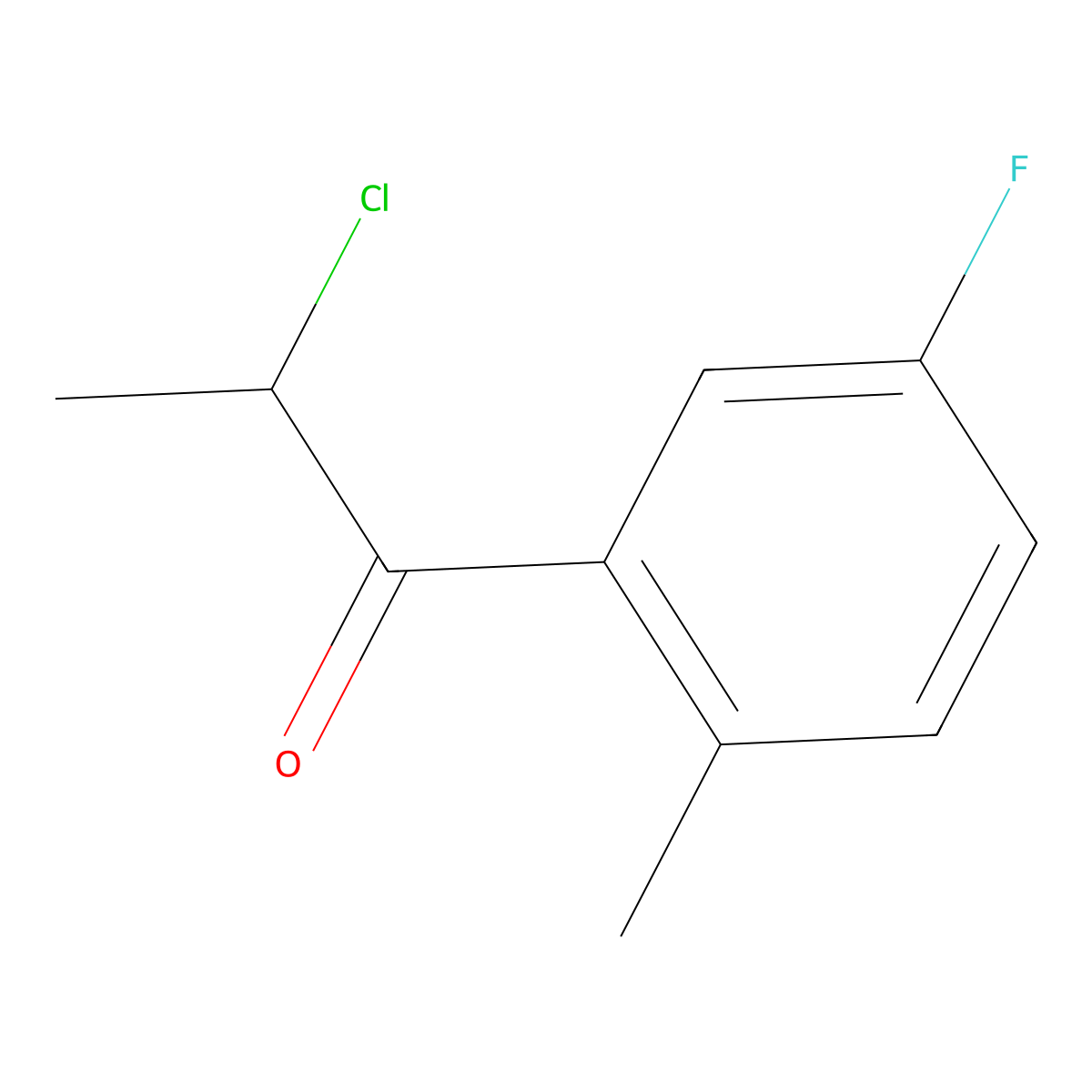 2-Chloro-1-(5-fluoro-2-methylphenyl)-1-propanone molecular structure, CAS 1261729-58-1