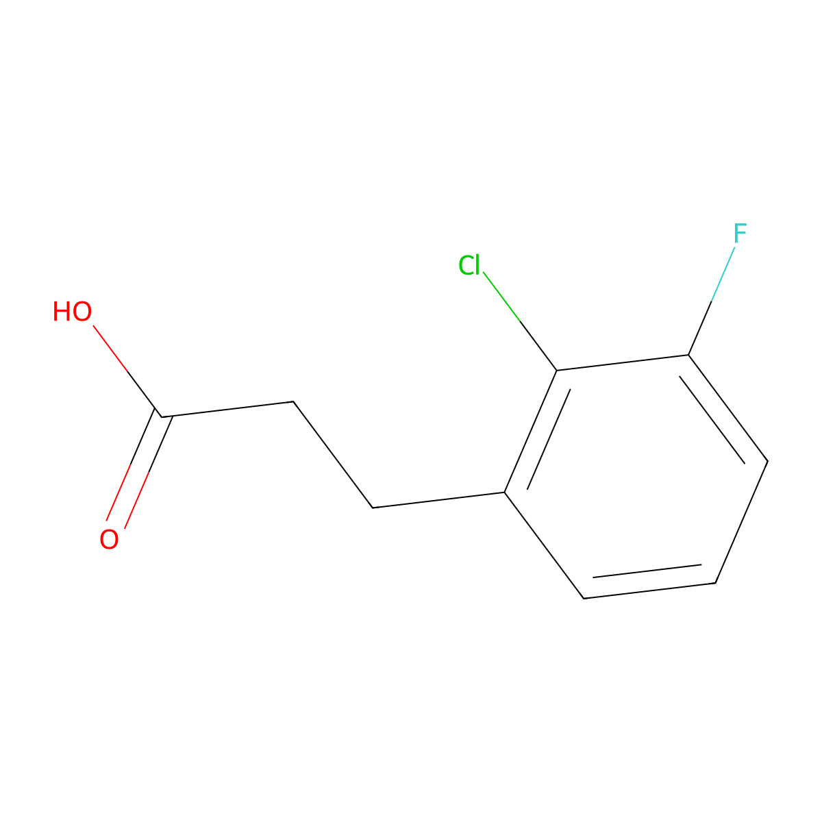 3-(2-Chloro-3-fluorophenyl)propanoic acid molecular structure, CAS 1261729-64-9