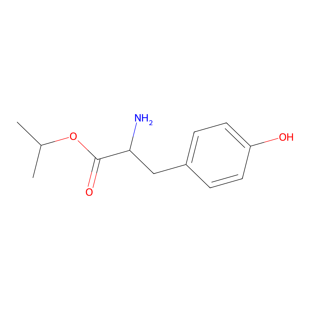 (S)-Isopropyl 2-amino-3-(4-hydroxyphenyl)propanoate molecular structure, CAS 126173-94-2