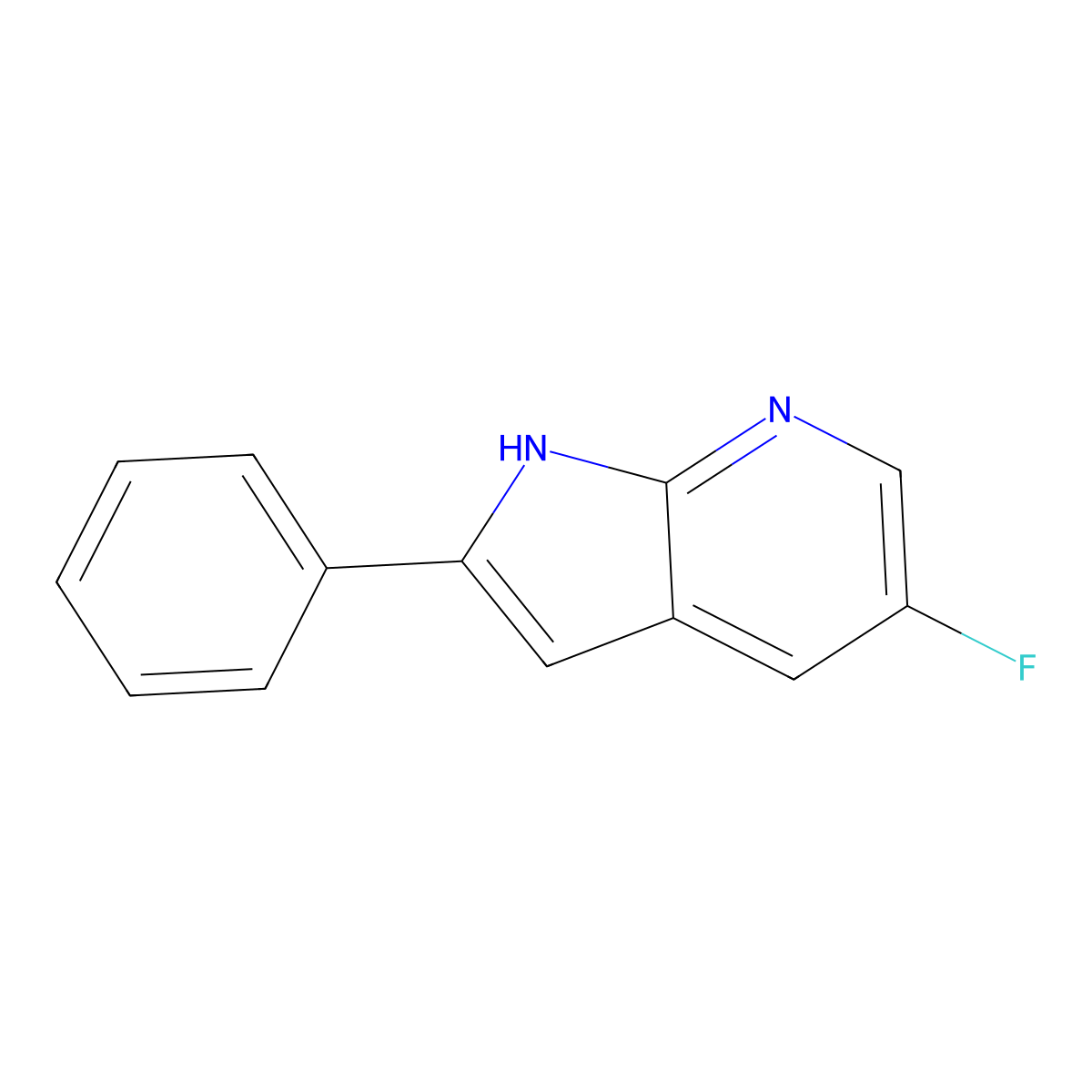 5-Fluoro-2-phenyl-1H-pyrrolo[2,3-b]pyridine molecular structure, CAS 1261730-27-1