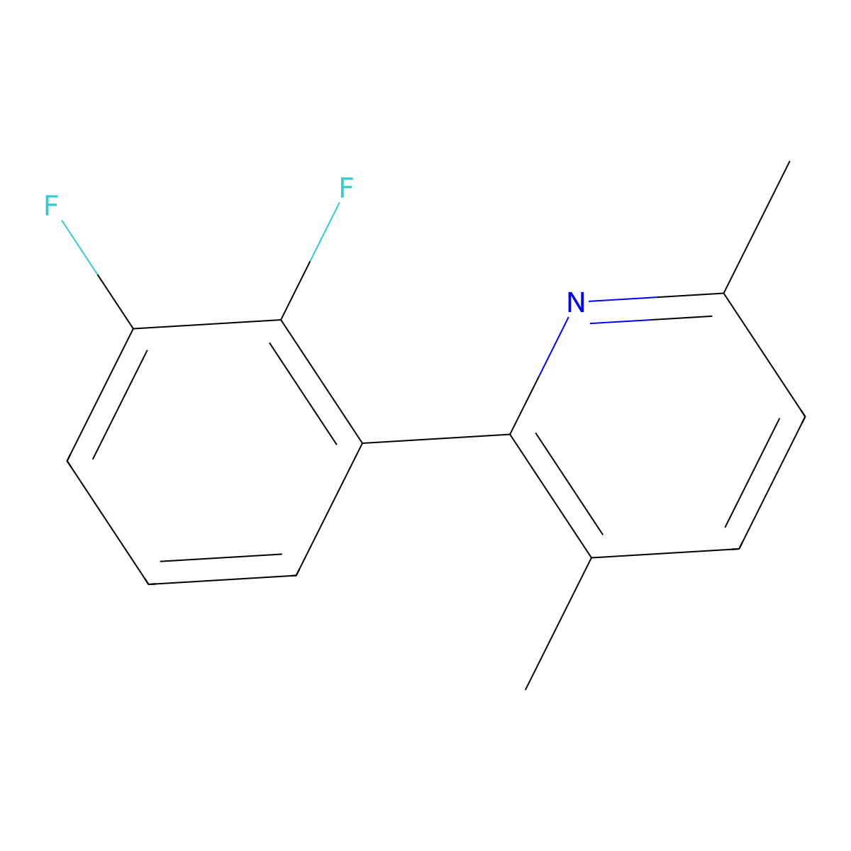 2-(2,3-Difluorophenyl)-3,6-dimethylpyridine molecular structure, CAS 1261730-34-0