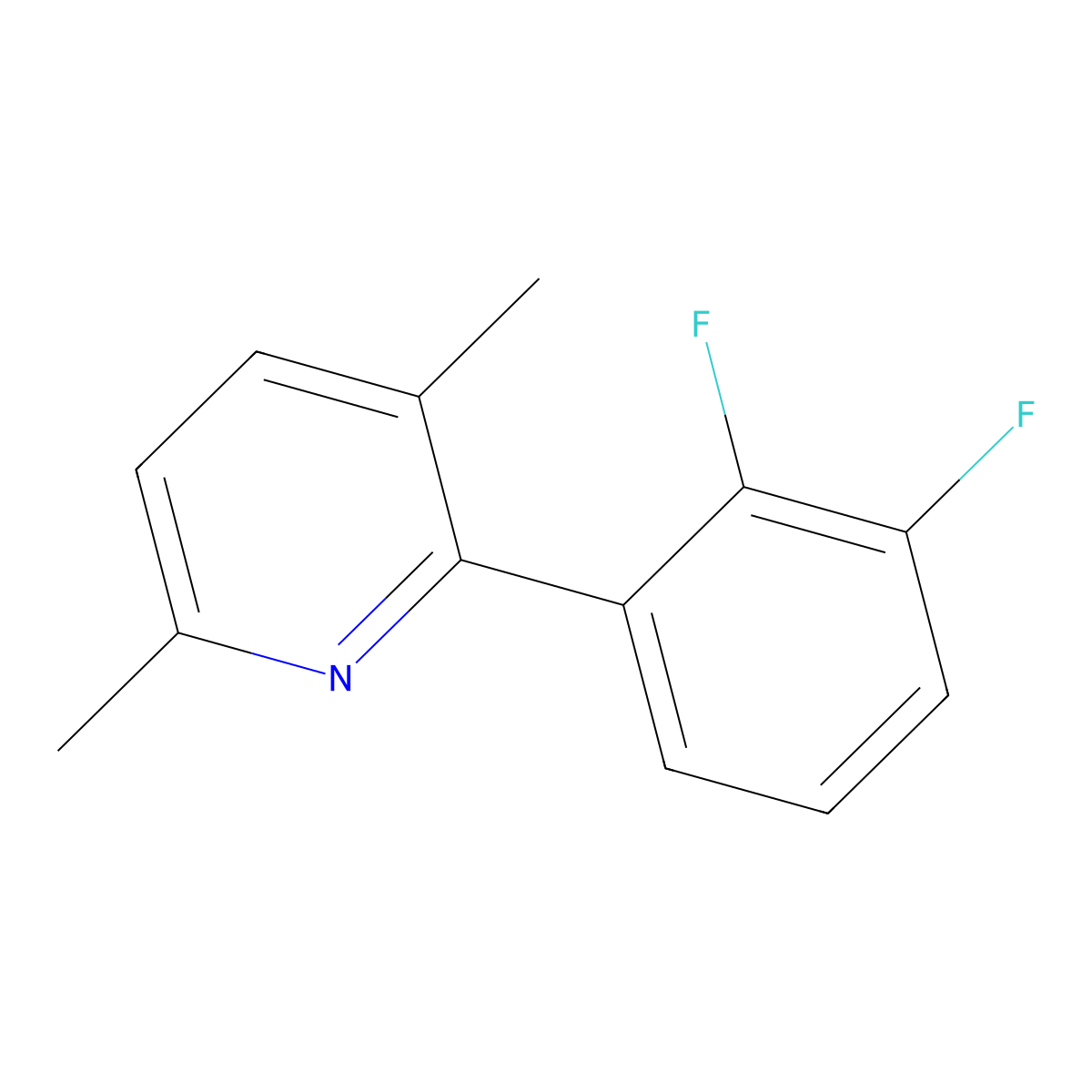 2-(2,3-Difluorophenyl)-3,6-dimethylpyridine molecular structure, CAS 1261730-34-0