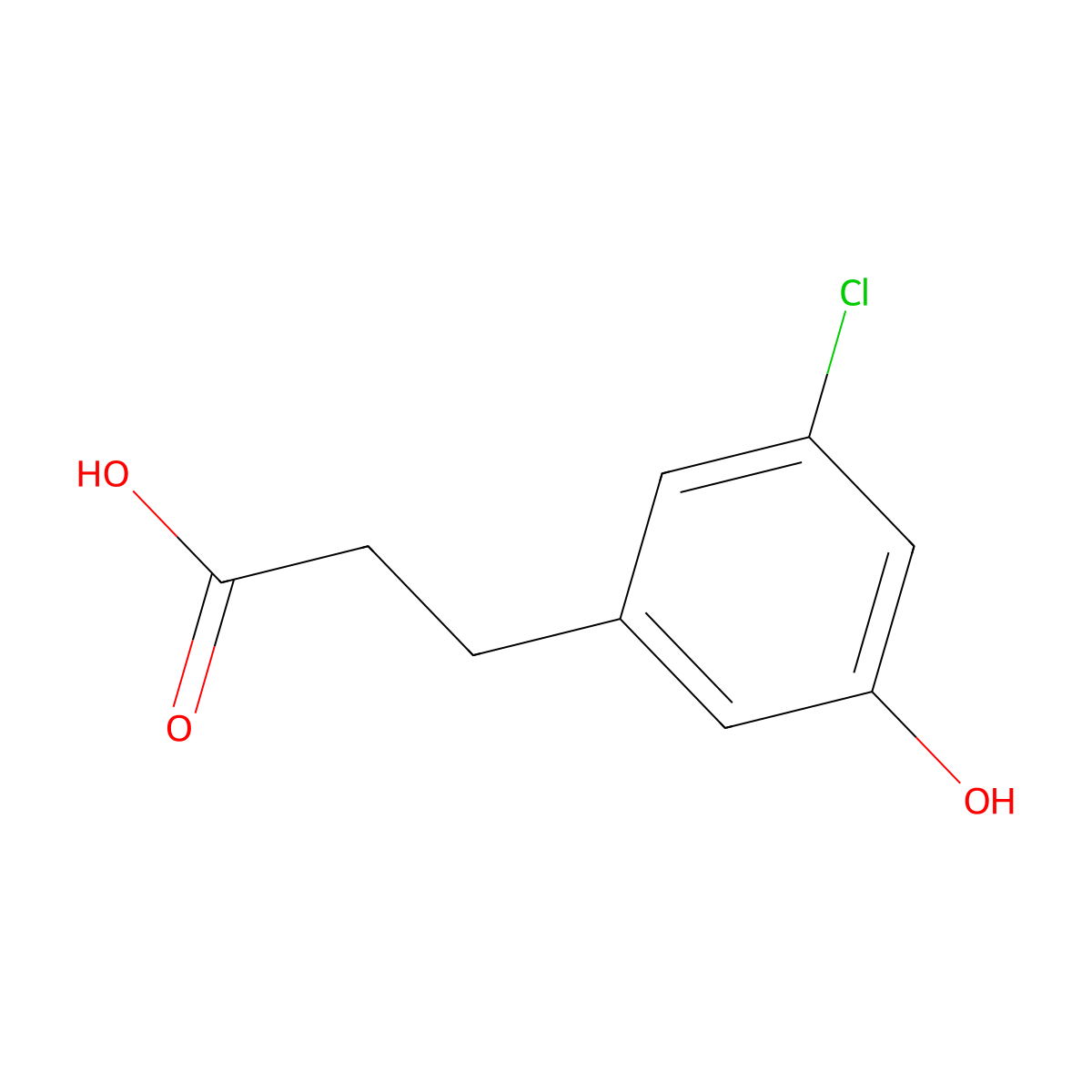 3-(3-Chloro-5-hydroxyphenyl)propanoic acid molecular structure, CAS 1261730-36-2
