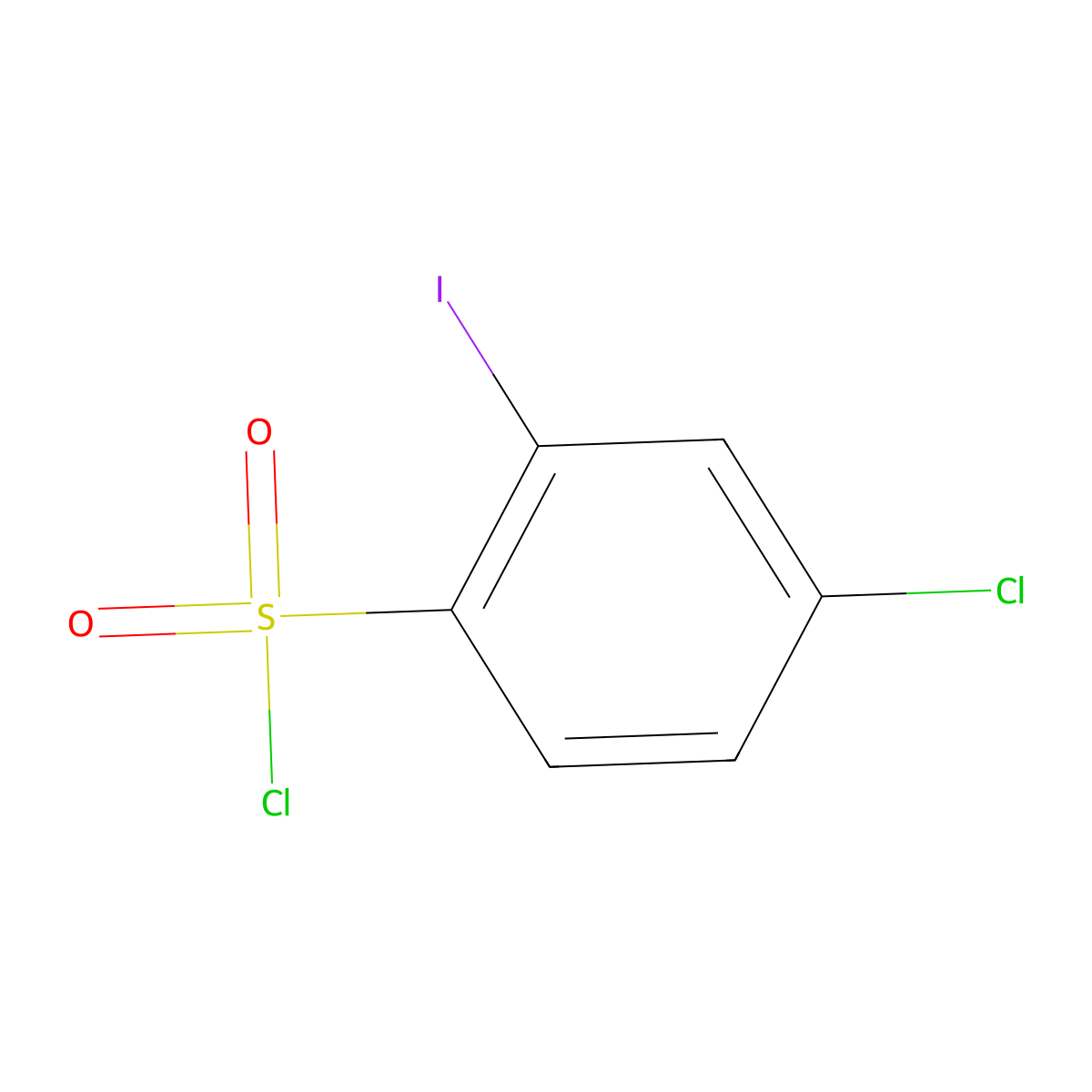 4-Chloro-2-iodobenzene-1-sulfonyl chloride molecular structure, CAS 1261730-58-8