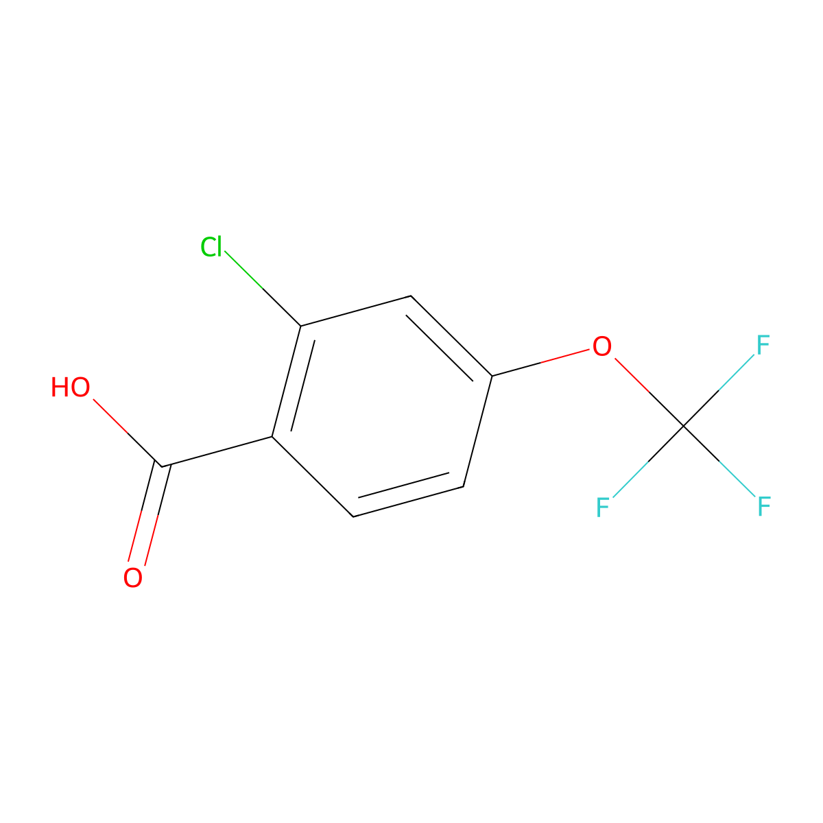 2-Chloro-4-(trifluoromethoxy)benzoic acid molecular structure, CAS 1261731-19-4
