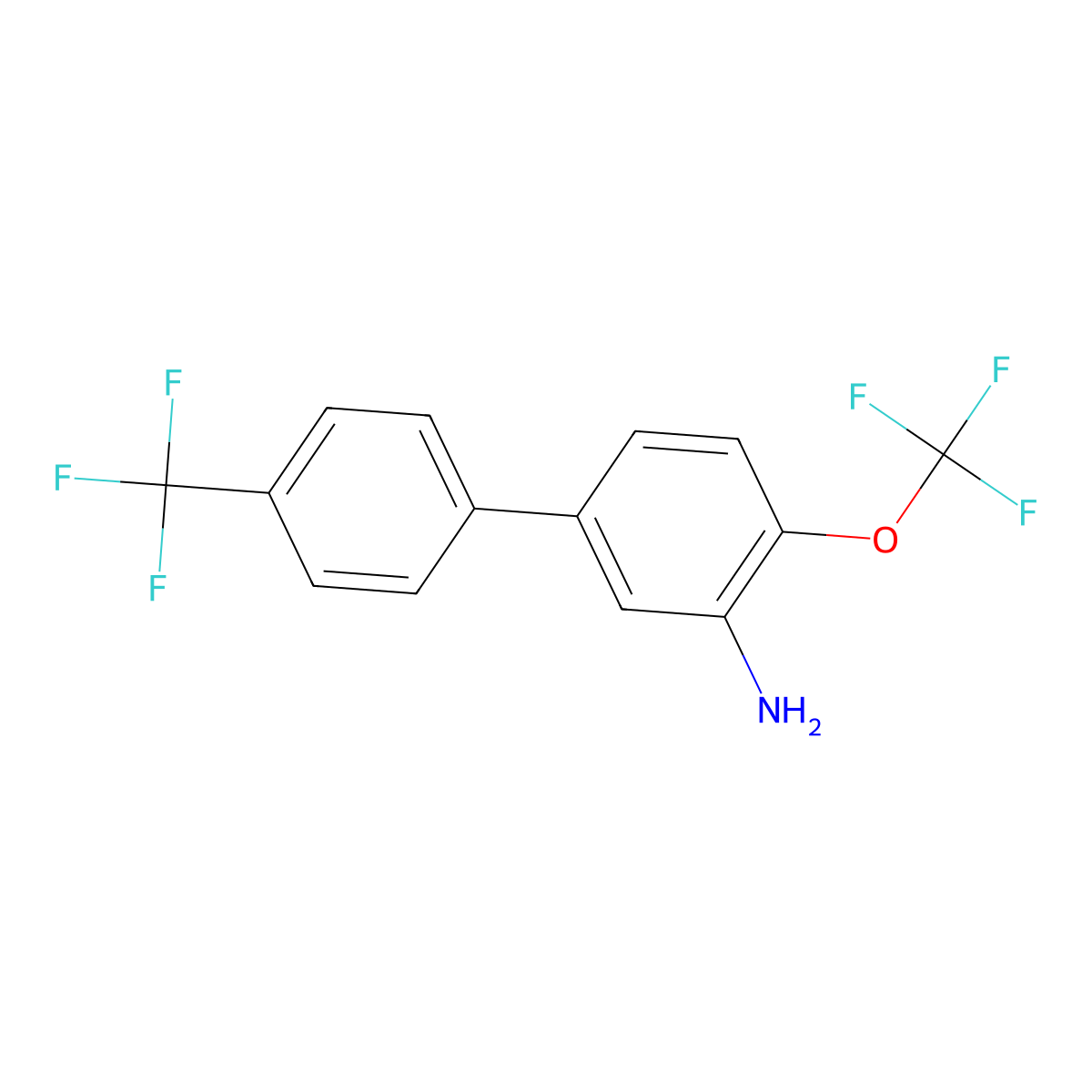 3-Amino-4-(trifluoromethoxy)-4'-(trifluoromethyl)biphenyl molecular structure, CAS 1261731-37-6