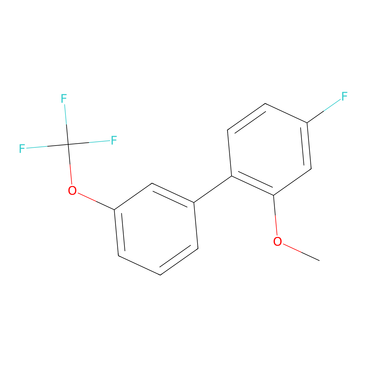 4-Fluoro-2-methoxy-3'-(trifluoromethoxy)-1,1'-biphenyl molecular structure, CAS 1261731-39-8
