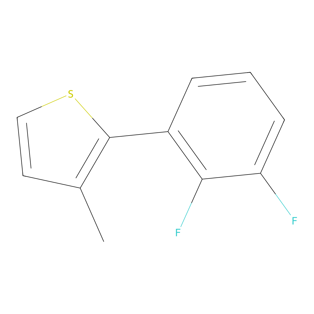 2-(2,3-Difluorophenyl)-3-methylthiophene molecular structure, CAS 1261732-01-7