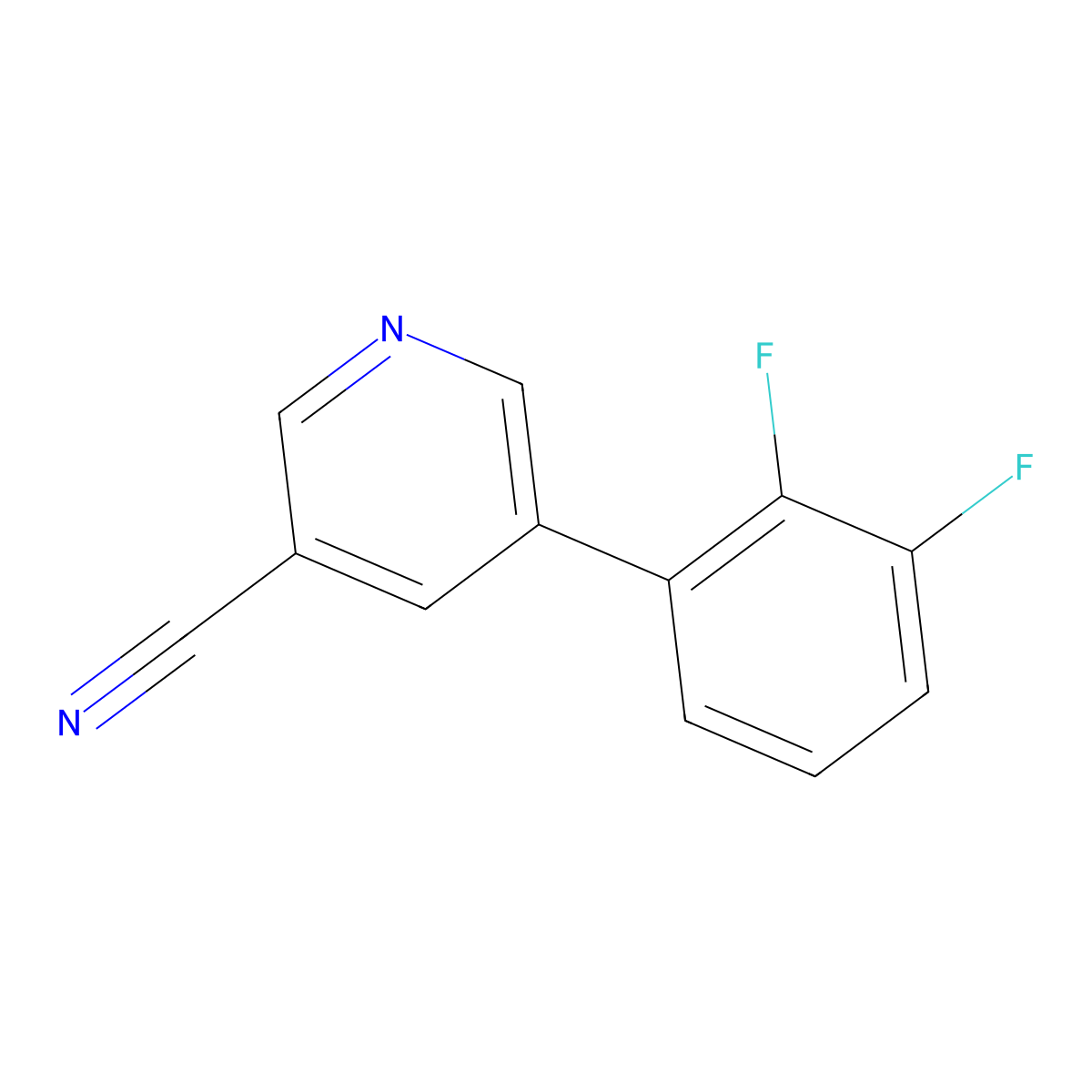 5-(2,3-Difluorophenyl)nicotinonitrile molecular structure, CAS 1261732-07-3
