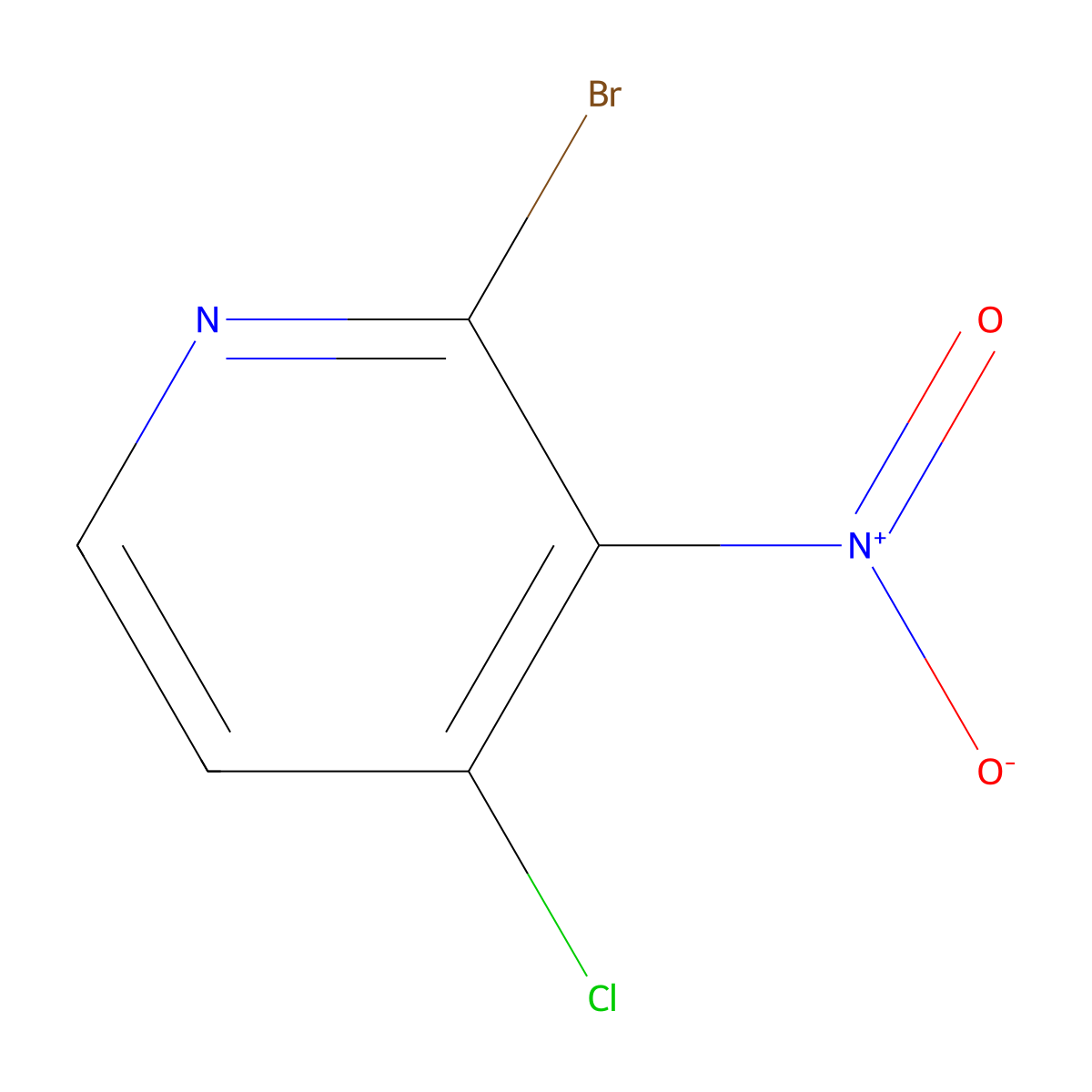 2-Bromo-4-chloro-3-nitropyridine molecular structure, CAS 1261732-45-9