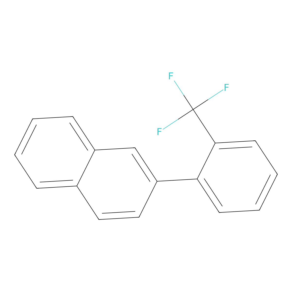 2-(2-(Trifluoromethyl)phenyl)naphthalene molecular structure, CAS 1261732-75-5
