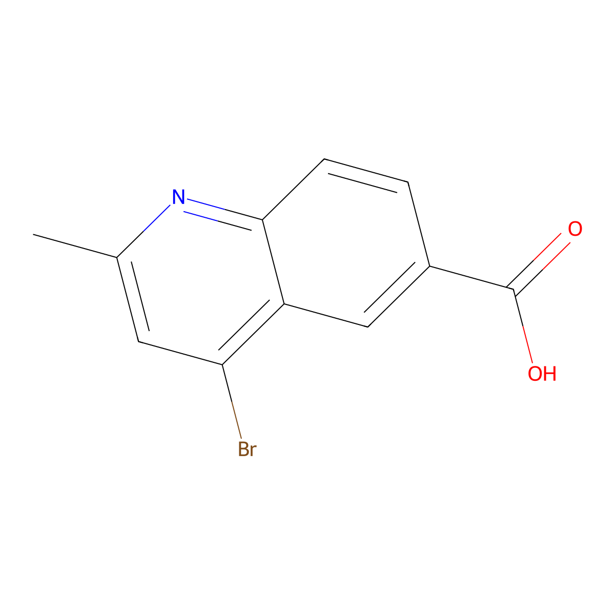 4-Bromo-2-methylquinoline-6-carboxylic acid molecular structure, CAS 1261733-60-1