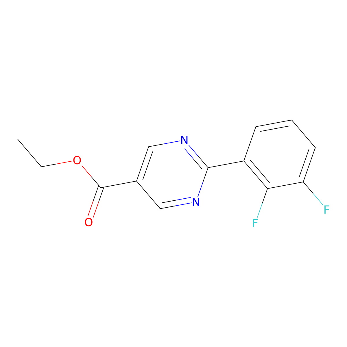 Ethyl 2-(2,3-difluorophenyl)pyrimidine-5-carboxylate molecular structure, CAS 1261733-78-1