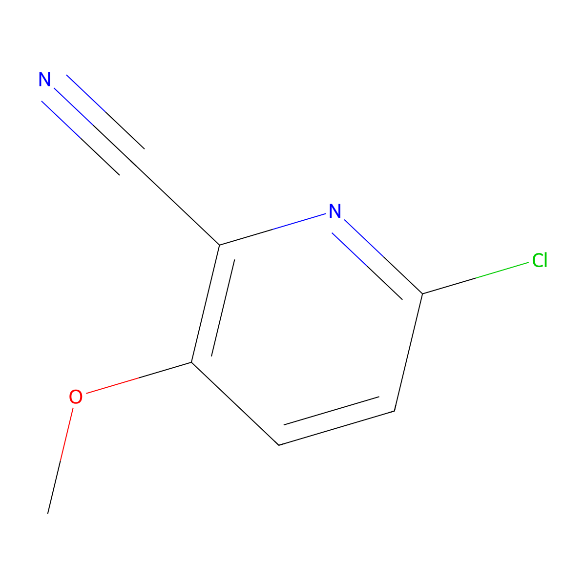 6-Chloro-3-methoxypicolinonitrile molecular structure, CAS 1261733-91-8