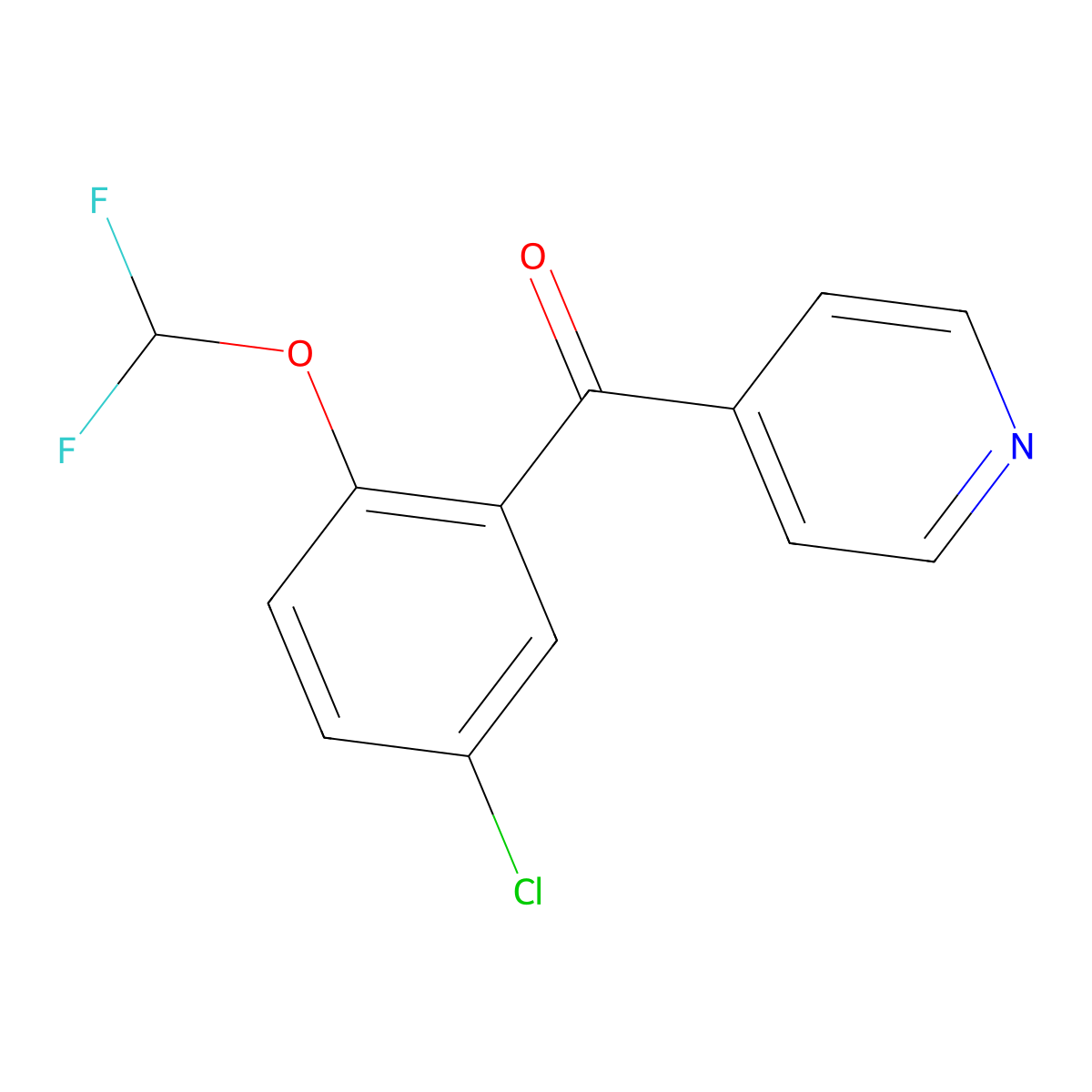 Methanone, [5-chloro-2-(difluoromethoxy)phenyl]-4-pyridinyl- molecular structure, CAS 1261733-94-1