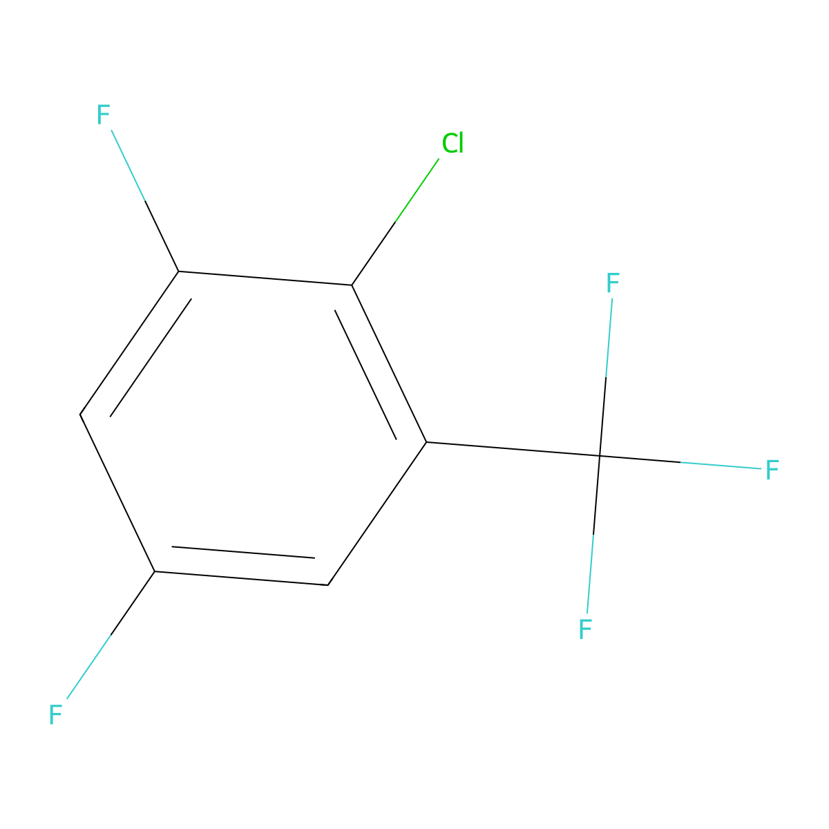 2-Chloro-3,5-difluorobenzotrifluoride molecular structure, CAS 1261733-98-5