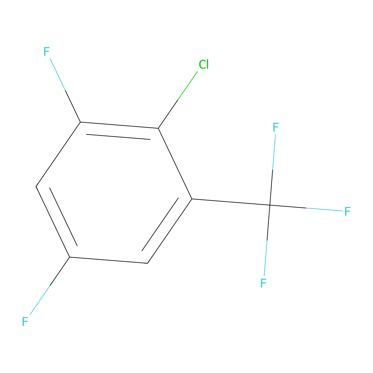 2-Chloro-3,5-difluorobenzotrifluoride molecular structure, CAS 1261733-98-5