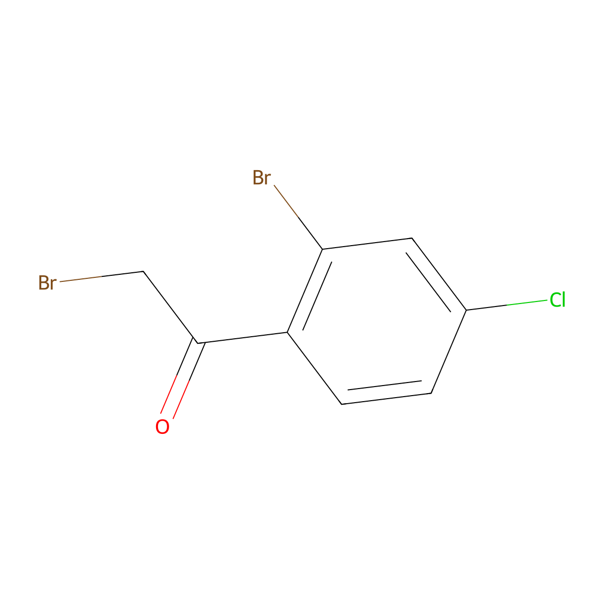 2-Bromo-1-(2-bromo-4-chlorophenyl)ethan-1-one molecular structure, CAS 1261734-02-4