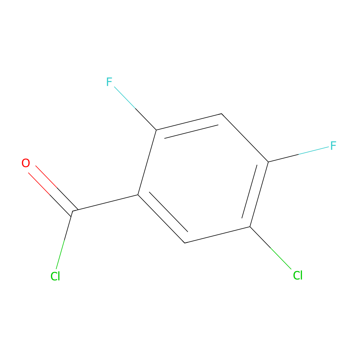 5-Chloro-2,4-difluorobenzoyl chloride molecular structure, CAS 1261734-09-1