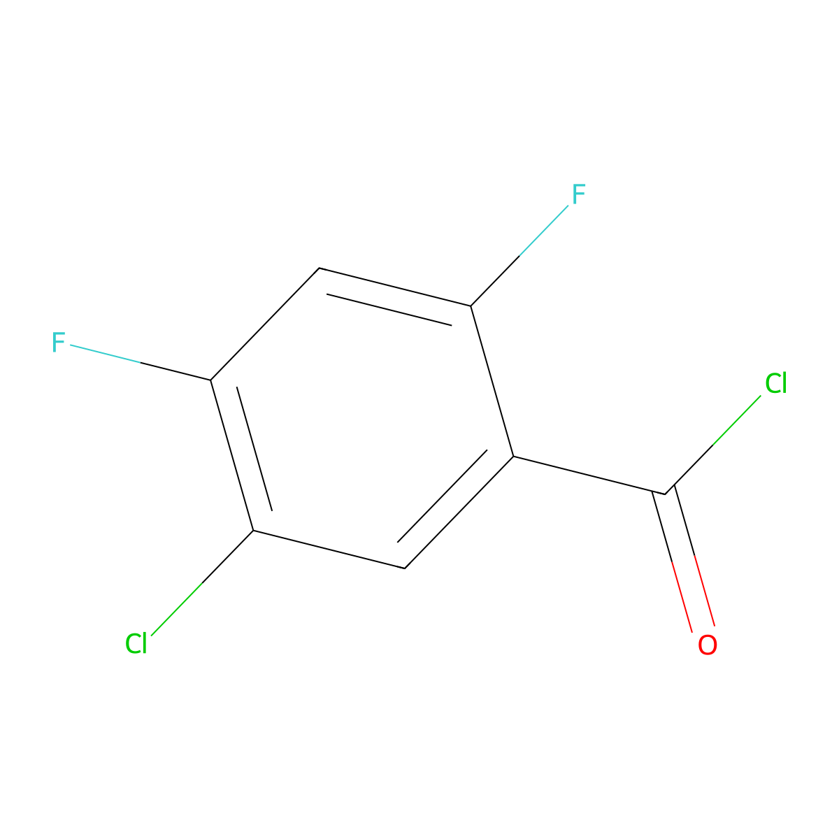 5-Chloro-2,4-difluorobenzoyl chloride molecular structure, CAS 1261734-09-1