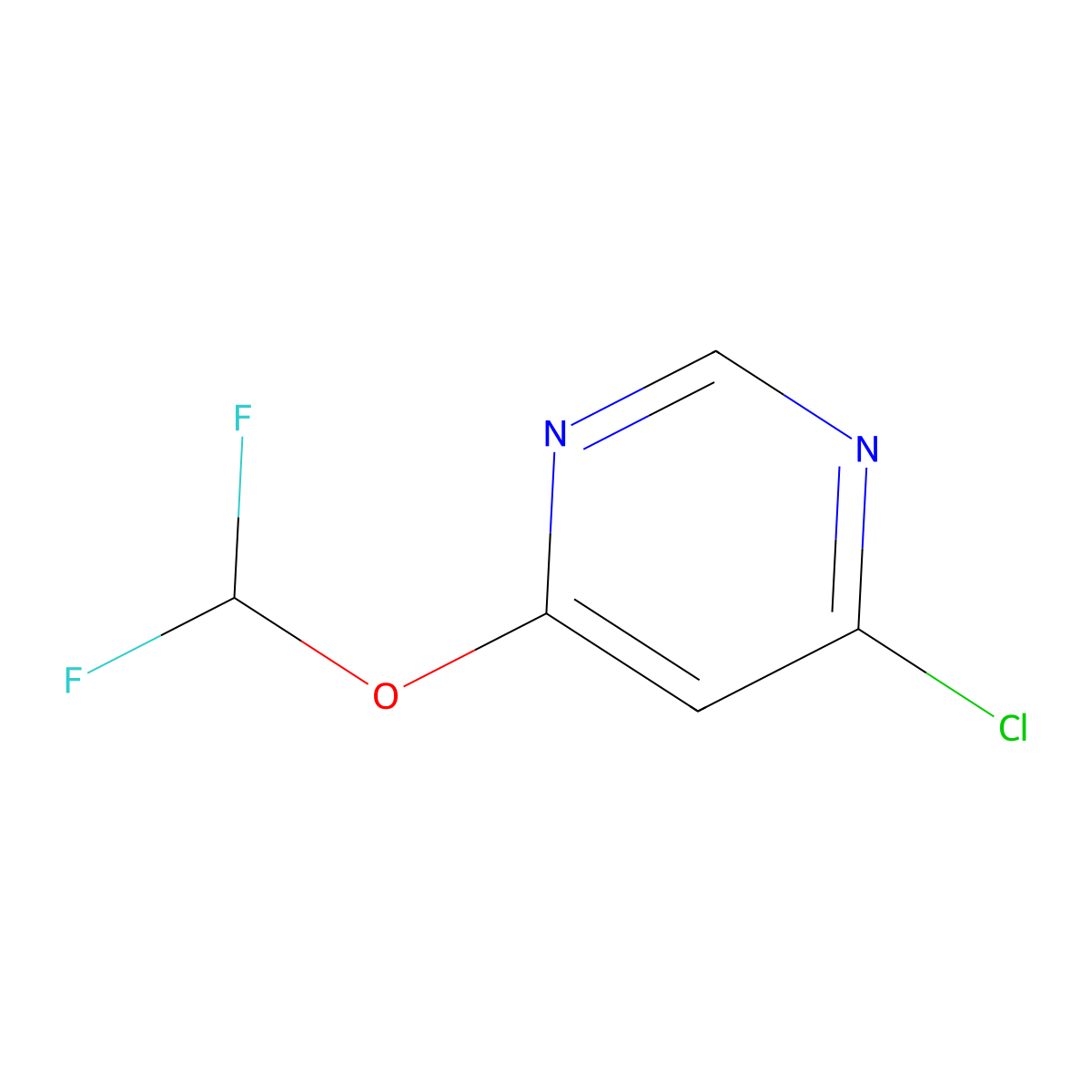 4-Chloro-6-(difluoromethoxy)pyrimidine molecular structure, CAS 1261734-25-1
