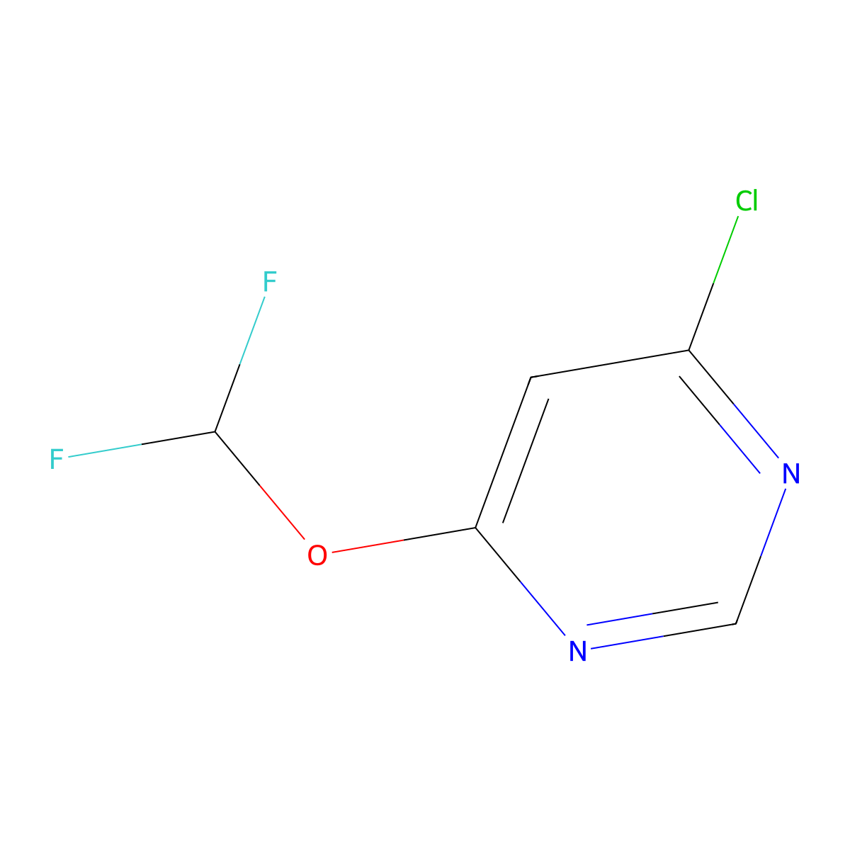 4-Chloro-6-(difluoromethoxy)pyrimidine molecular structure, CAS 1261734-25-1