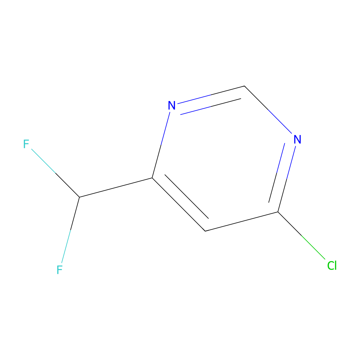 4-Chloro-6-(difluoromethyl)pyrimidine molecular structure, CAS 1261737-05-6