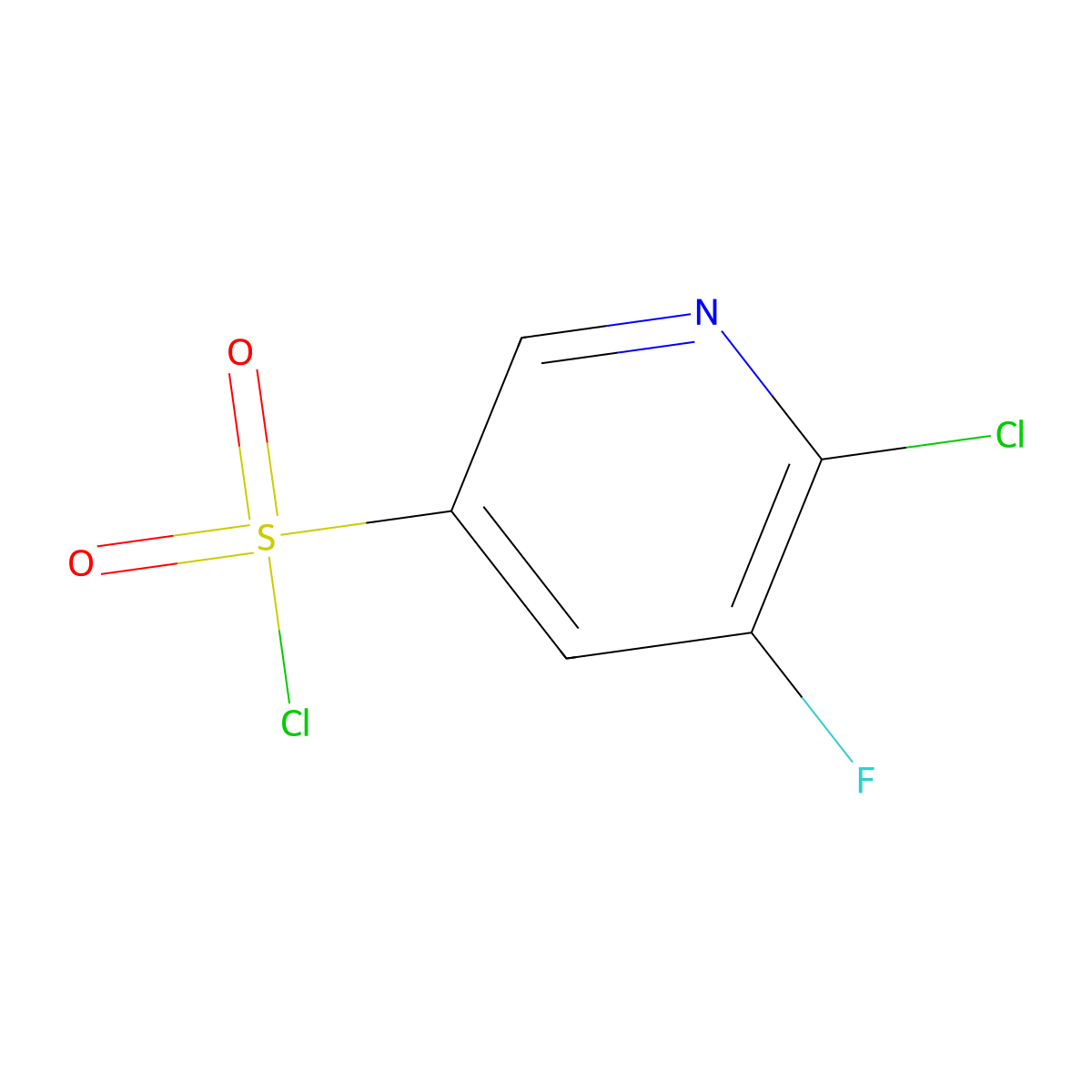 6-Chloro-5-fluoro-3-pyridinesulfonyl chloride molecular structure, CAS 1261737-06-7