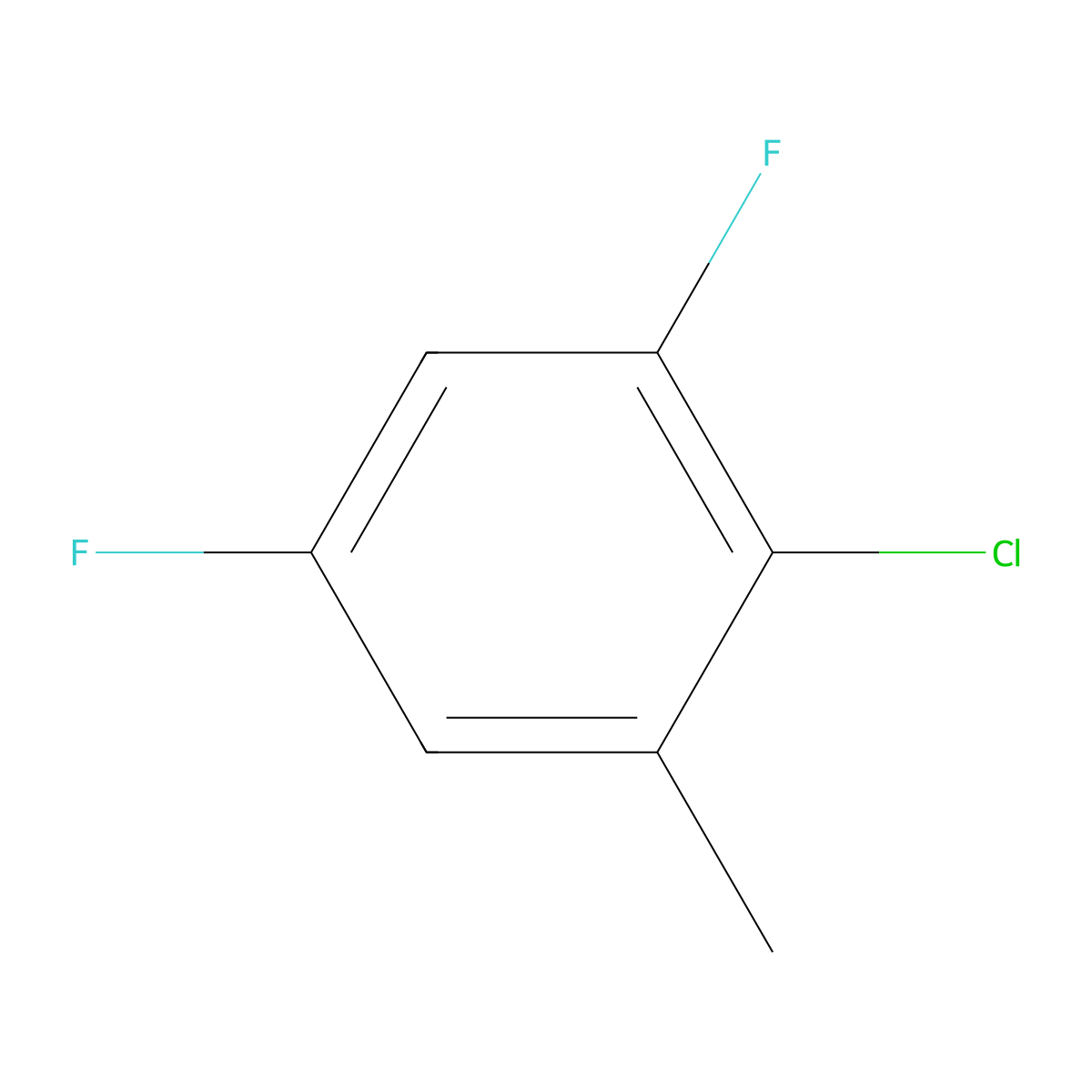 2-Chloro-1,5-difluoro-3-methylbenzene molecular structure, CAS 1261737-12-5