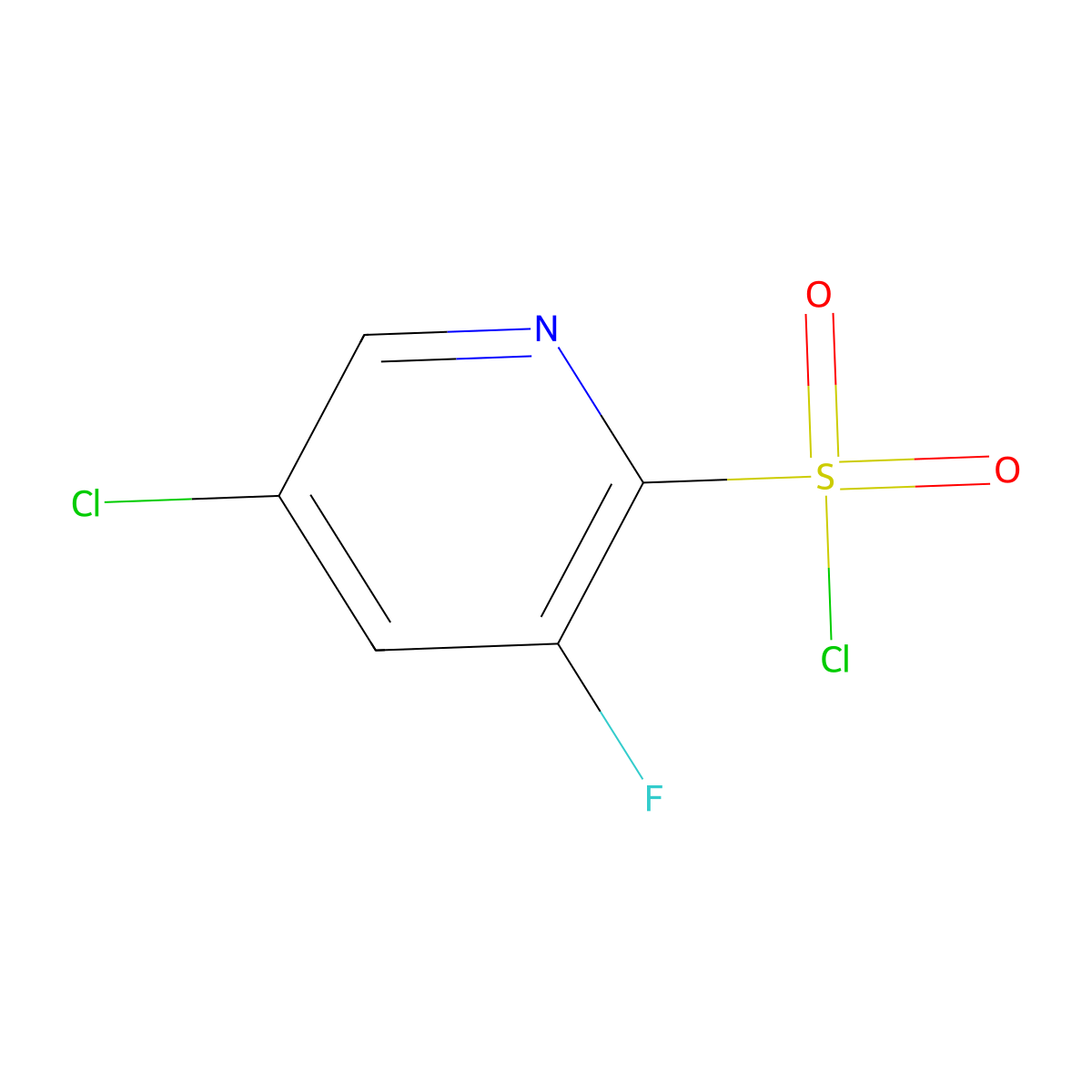 5-Chloro-3-fluoropyridine-2-sulfonyl chloride molecular structure, CAS 1261737-23-8