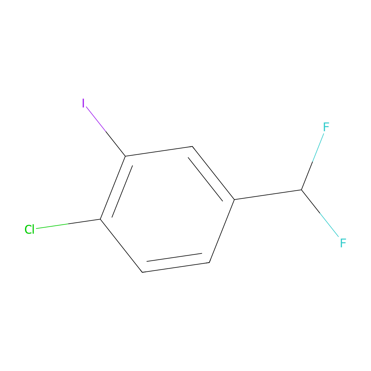 1-Chloro-4-difluoromethyl-2-iodobenzene molecular structure, CAS 1261737-24-9