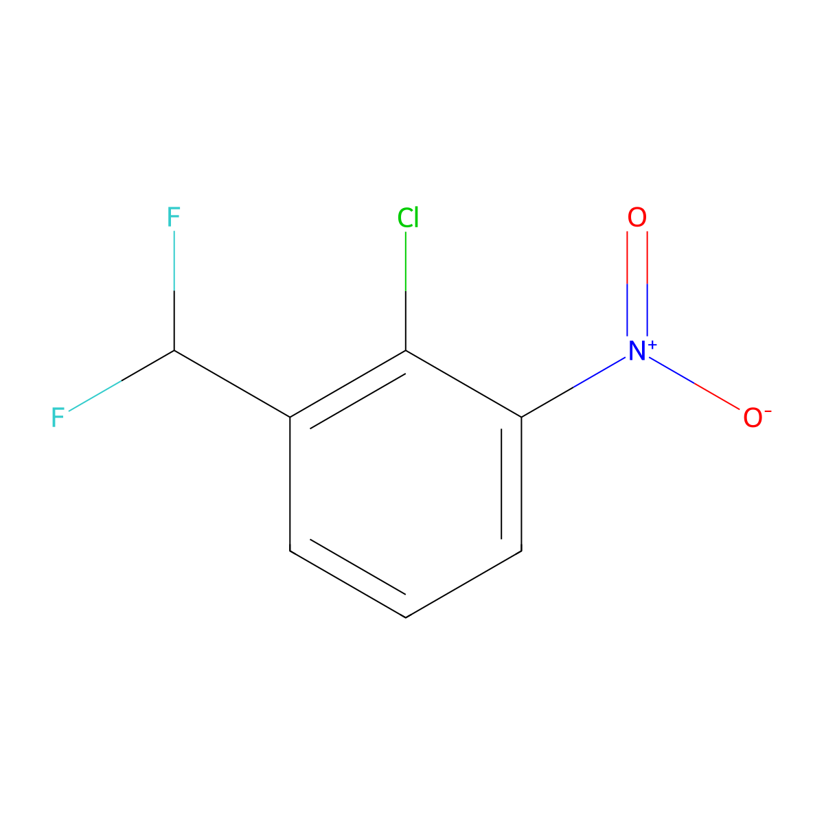 2-Chloro-1-(difluoromethyl)-3-nitrobenzene molecular structure, CAS 1261737-47-6