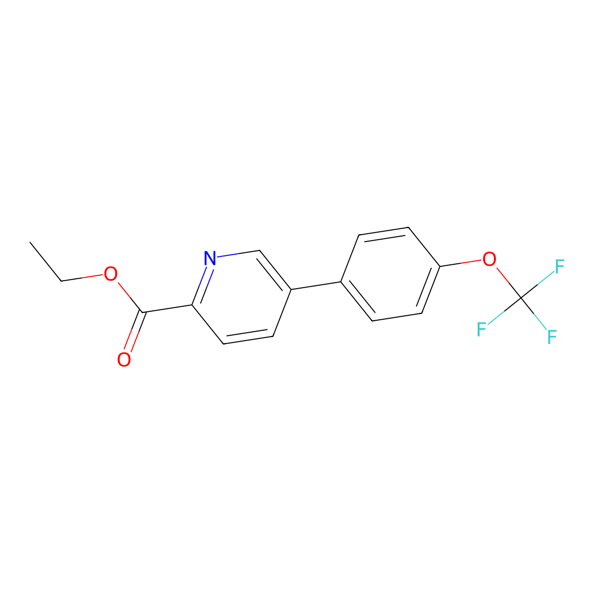 Ethyl 5-(4-(trifluoromethoxy)phenyl)picolinate molecular structure, CAS 1261737-96-5