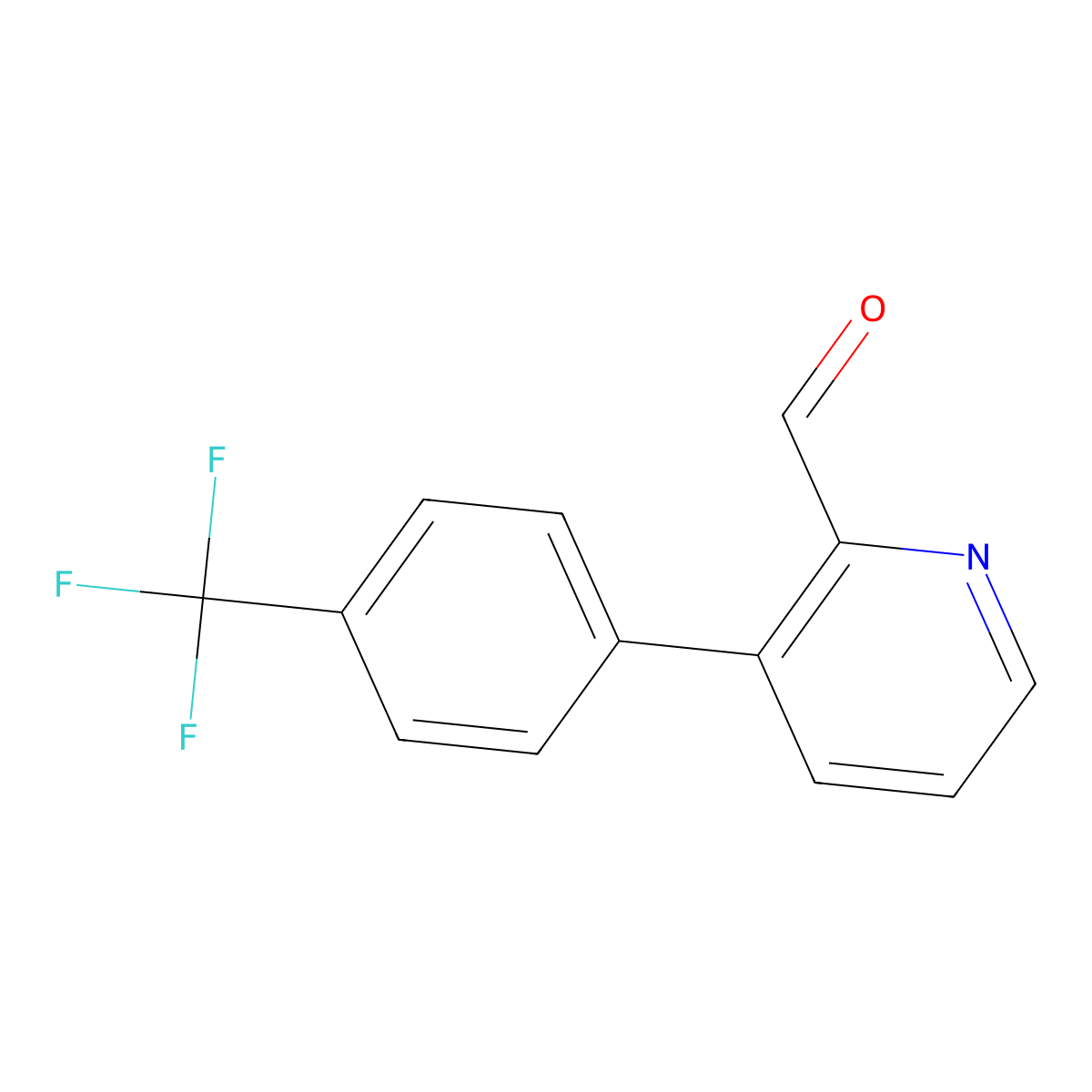 3-(4-(Trifluoromethyl)phenyl)picolinaldehyde molecular structure, CAS 1261738-35-5