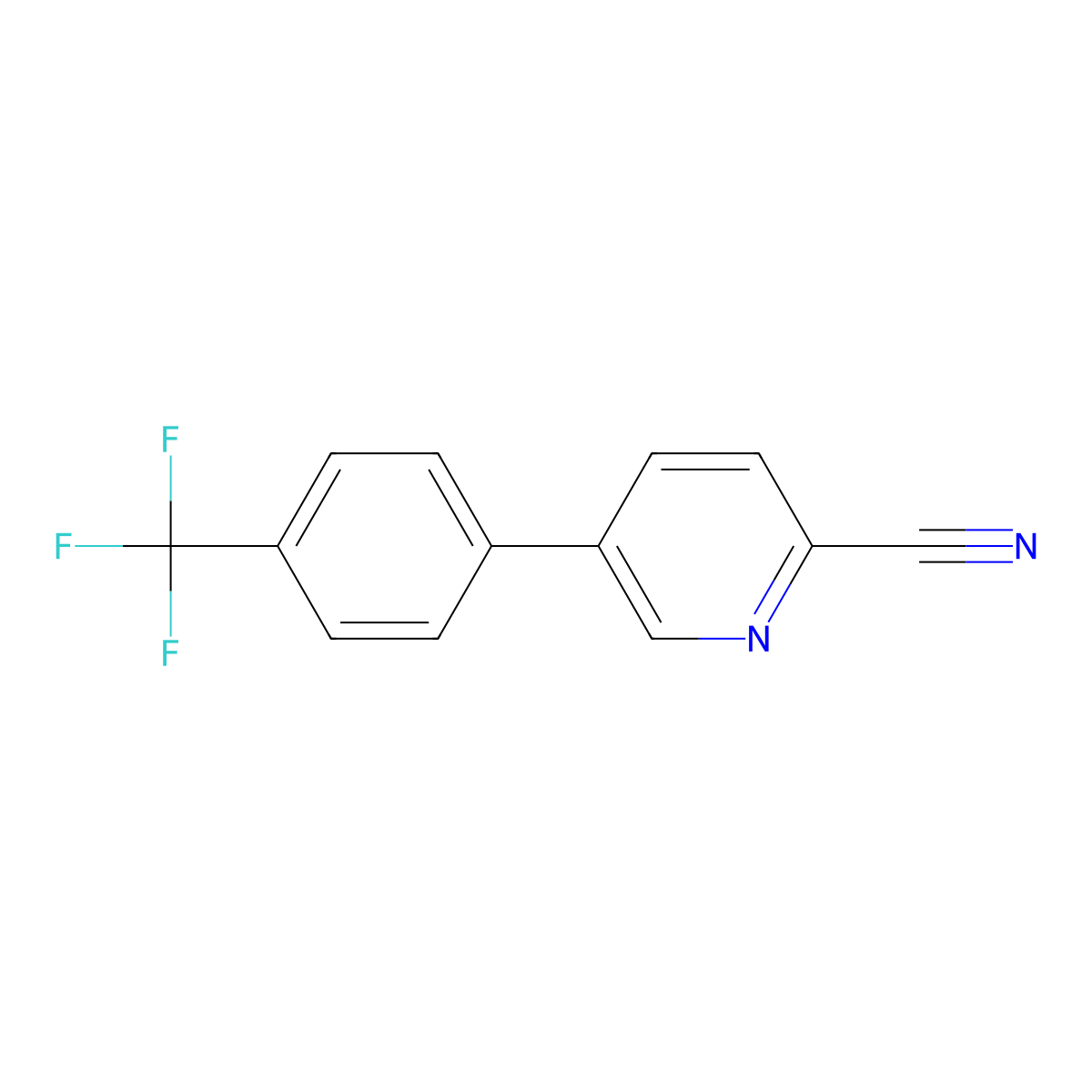 5-(4-(Trifluoromethyl)phenyl)picolinonitrile molecular structure, CAS 1261738-39-9