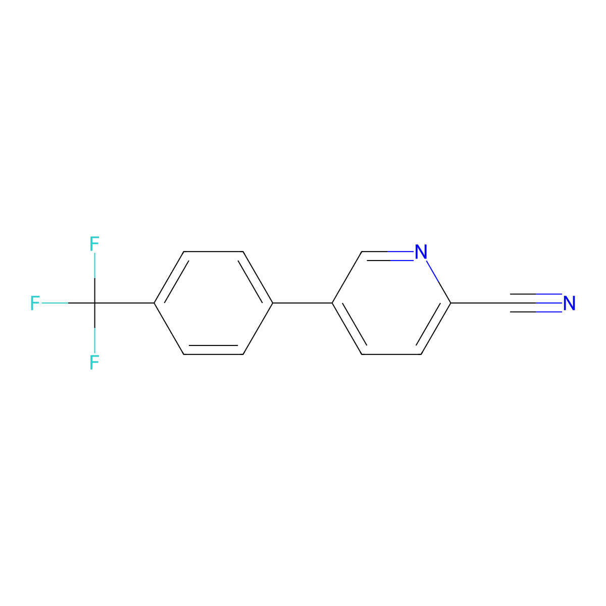 5-(4-(Trifluoromethyl)phenyl)picolinonitrile molecular structure, CAS 1261738-39-9