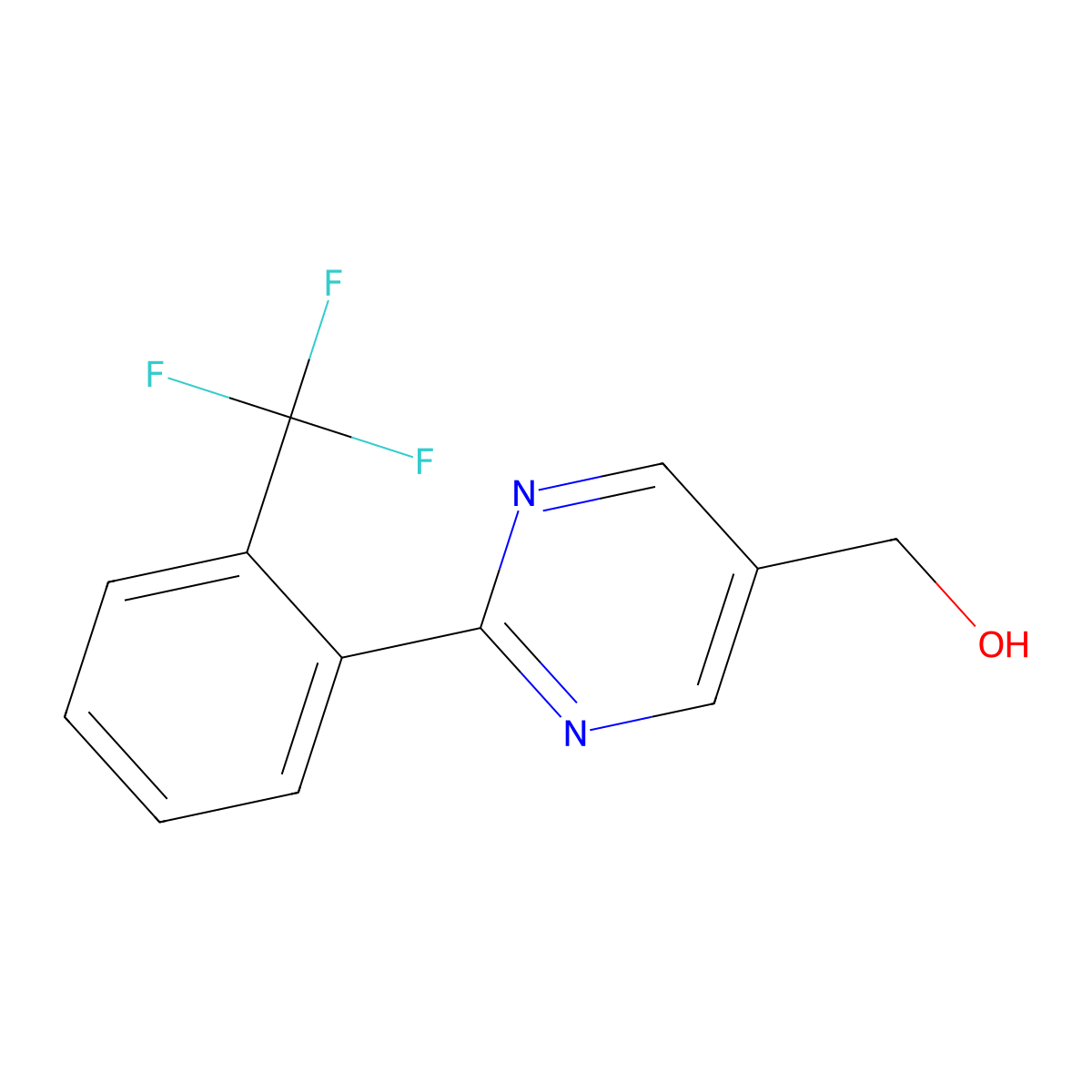 2-(2-(Trifluoromethyl)phenyl)pyrimidine-5-methanol molecular structure, CAS 1261738-59-3