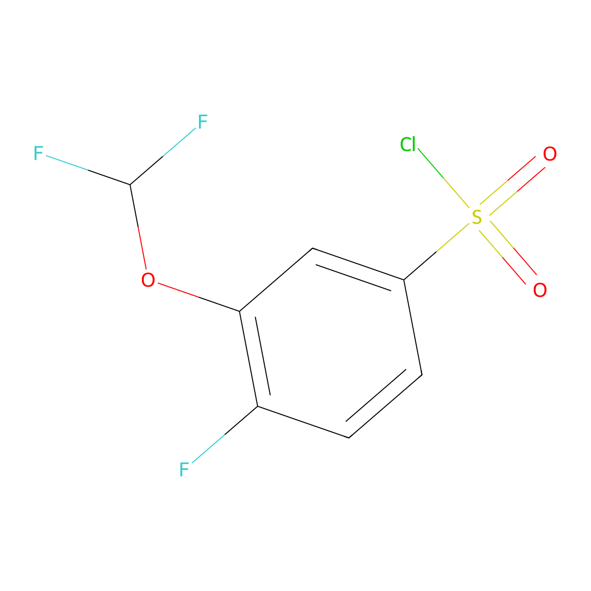 3-(Difluoromethoxy)-4-fluorobenzenesulfonyl chloride molecular structure, CAS 1261738-71-9