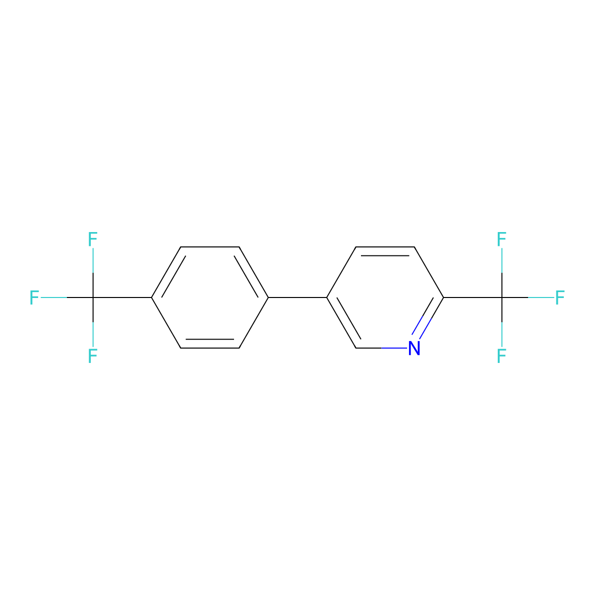 2-(Trifluoromethyl)-5-(4-(trifluoromethyl)phenyl)pyridine molecular structure, CAS 1261738-76-4