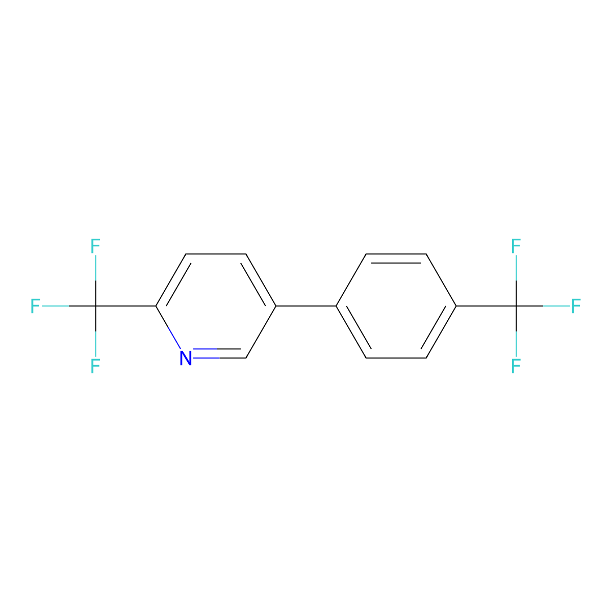 2-(Trifluoromethyl)-5-(4-(trifluoromethyl)phenyl)pyridine molecular structure, CAS 1261738-76-4